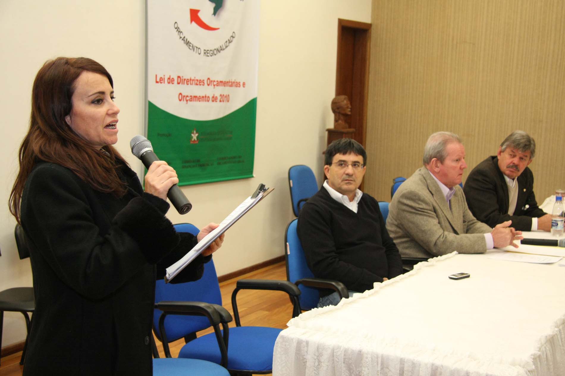 Janice Baldissera. Regional de Joaçaba.
Audiência Pública Orçamento Regionalizado em Joaçaba