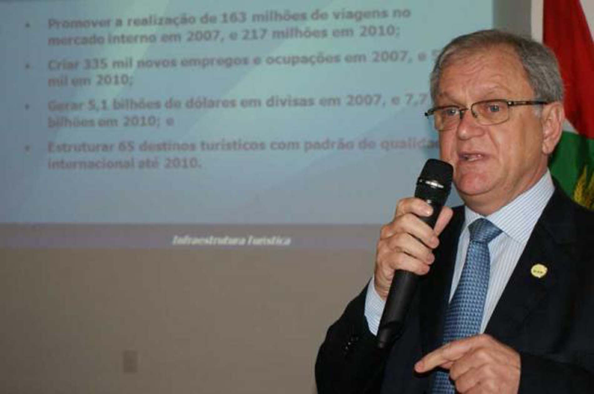 Seminário sobre turismo discutiu o planejamento participativo do setor em Santa Catarina - Diretor
do Departamento de Infraestrutura Turística do Ministério do Turismo