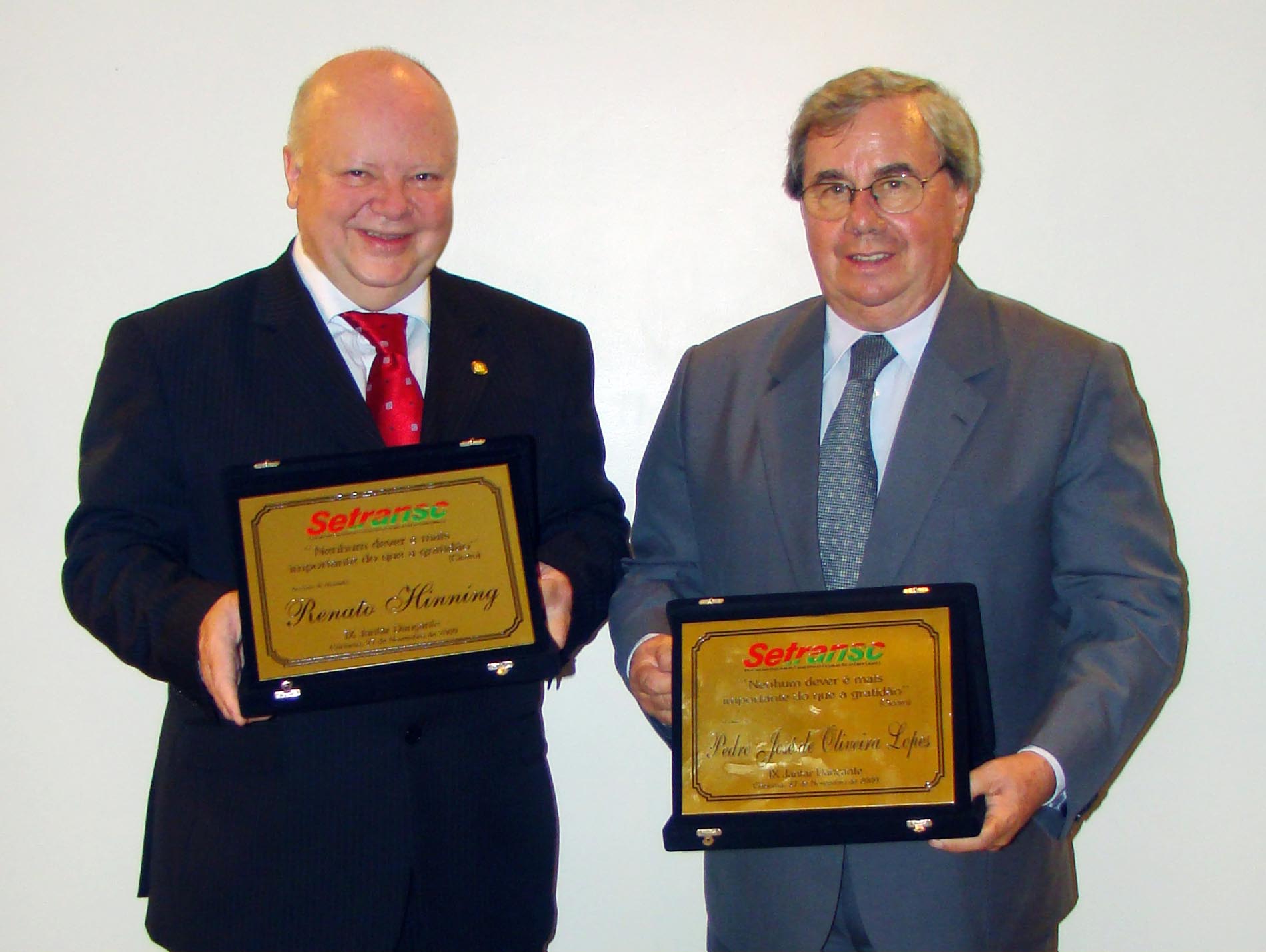 Transportadores reconhecem trabalho de Hinnig