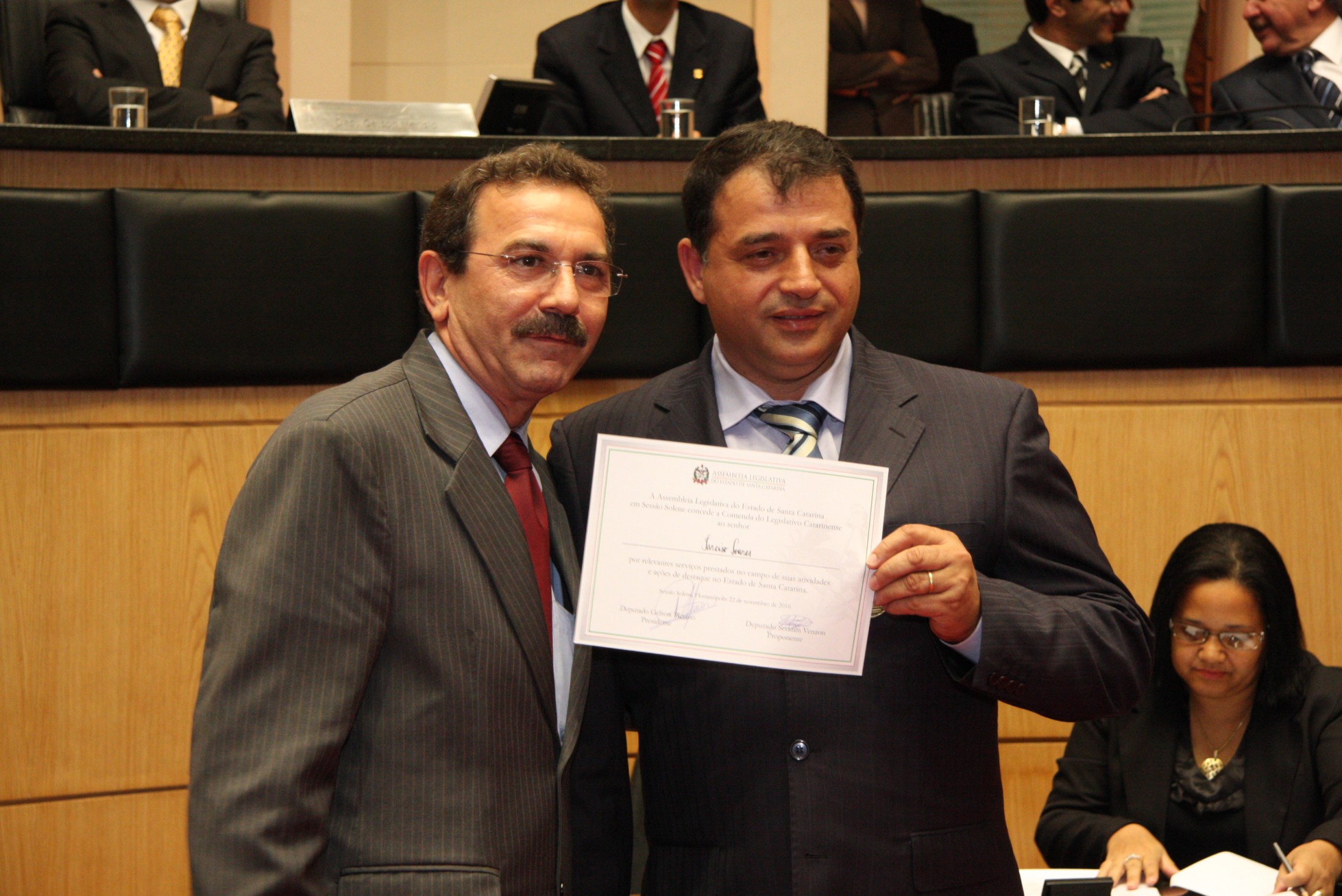 Sessão Solene de Concessão de Medalhas - Serafim Venzon e Tarciso Soares