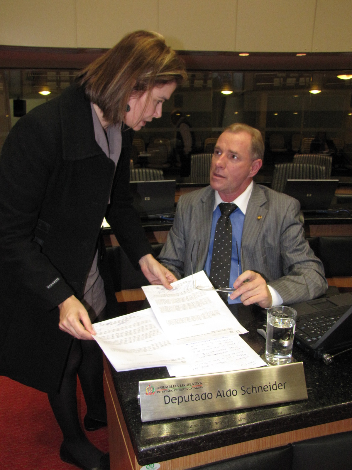 Deputada Angela Albino e Aldo Schneider