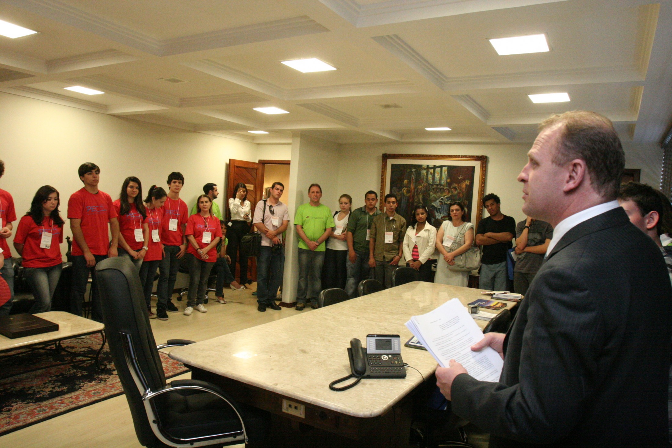 Parlamento Jovem visita a Presidência da Alesc