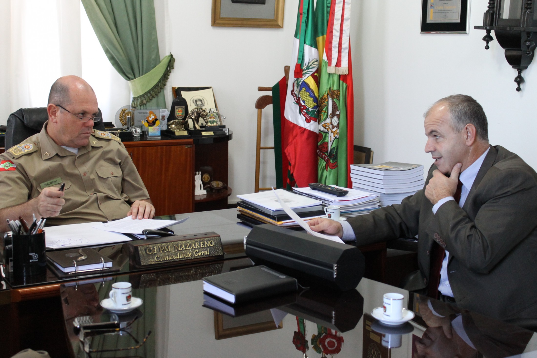 Sargento Soares se reúne com os comandos da Polícia e Bombeiro Militar