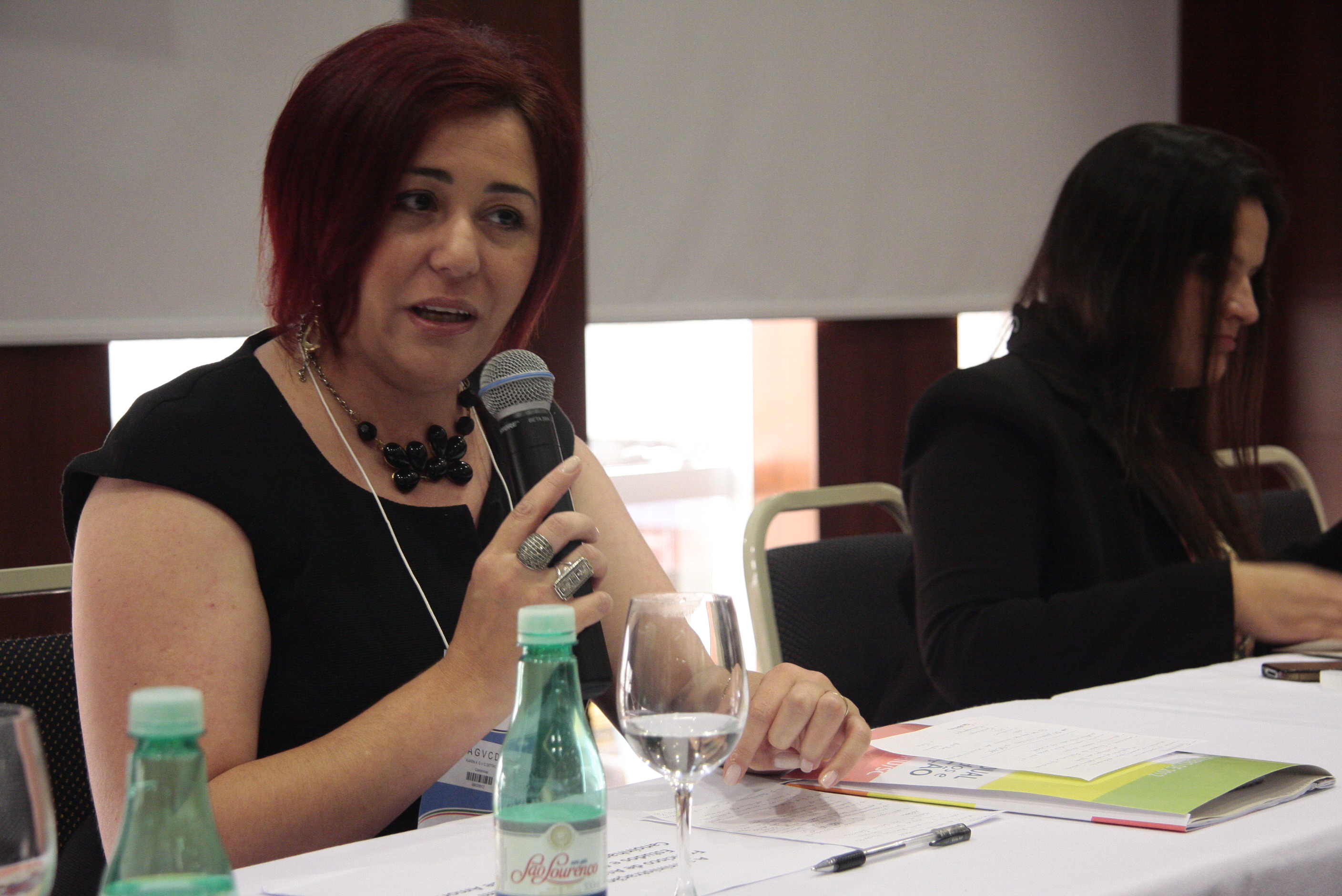 Mesa Redonda: O Acolhimento Institucional na Interface com os Grupos de Estudos e Apoio à Adoção. Karin Aline Galloti Varela.  Foto: Miriam Zomer