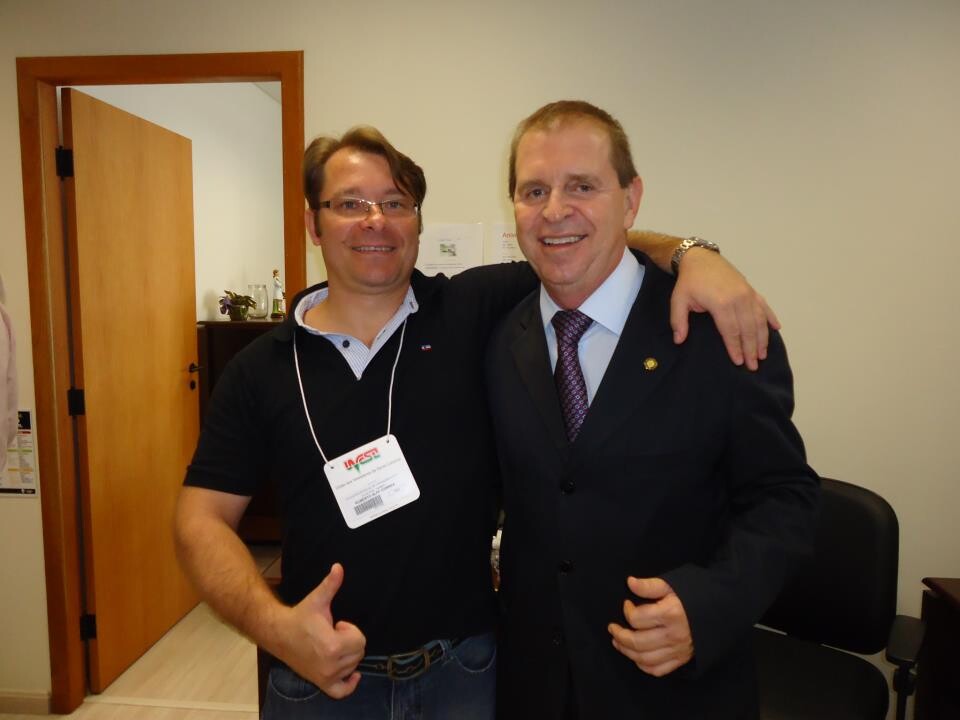 Deputado Mauricio Eskudlark (PSD) com vereador Roberto, de Cunha Porã