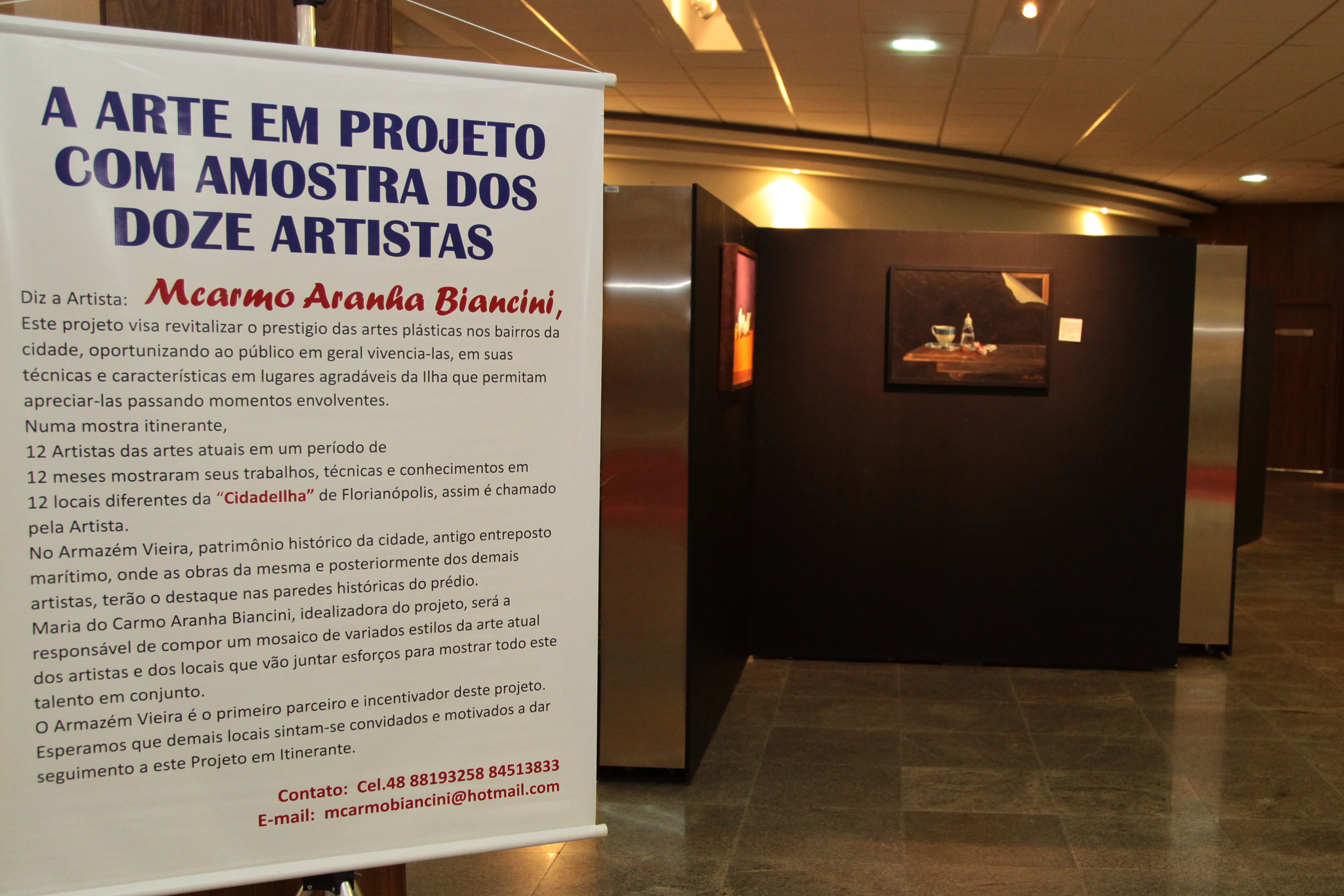 Exposição A arte em projeto com a mostra dos doze artistas. Foto: Miriam Zomer