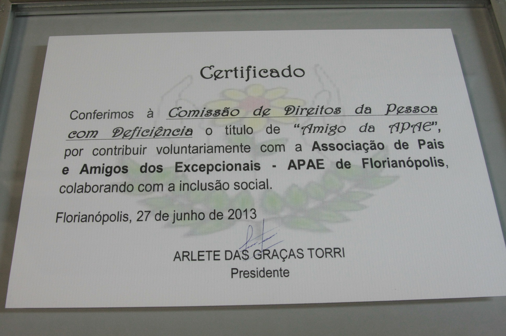 Comissão de Direito das Pessoas com Deficiência recebe prêmio da APAE