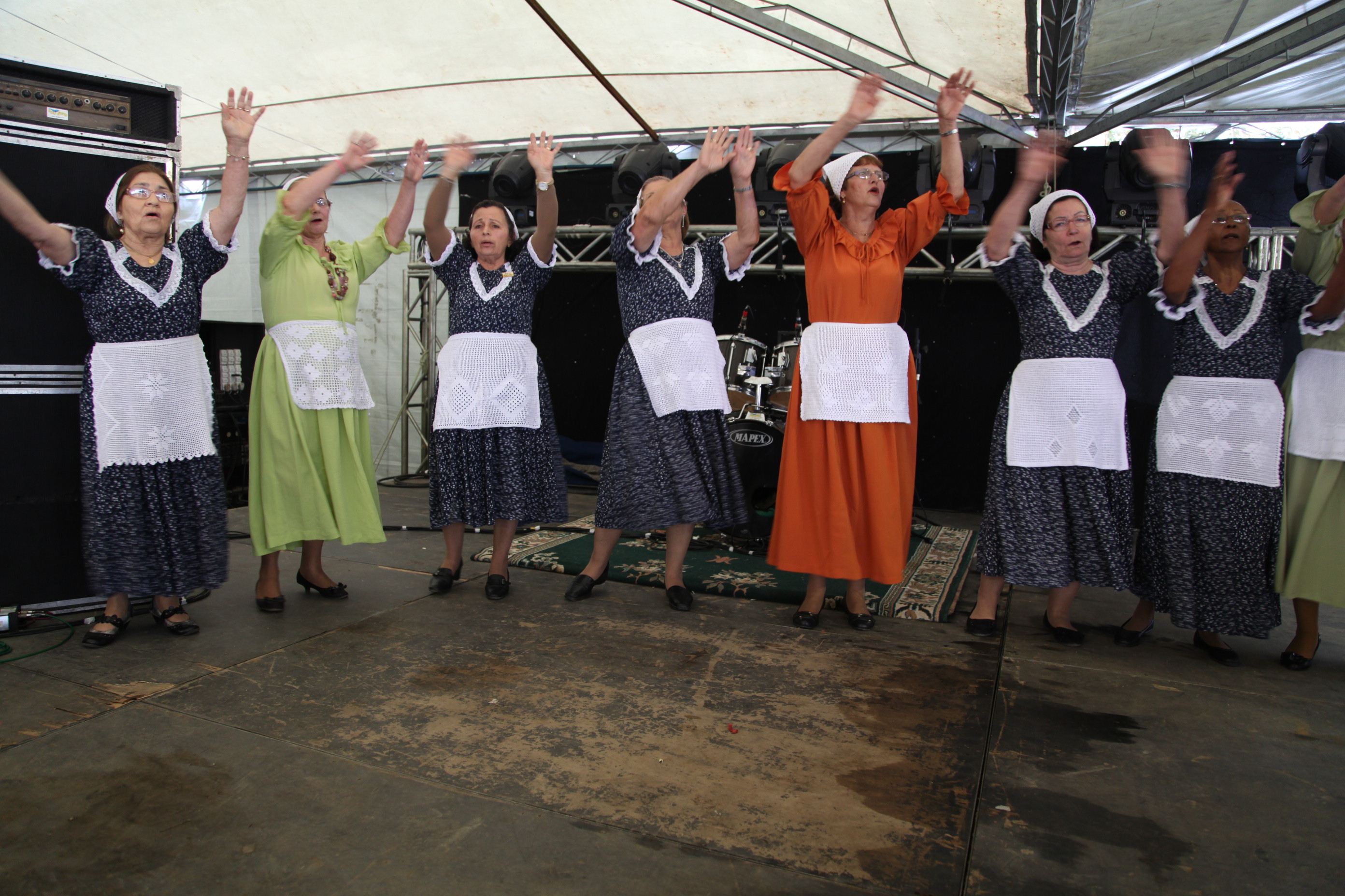 Segundo dia da VIII Festa do Vinho Goethe - Pedras Grandes. Grupo de dança da Terceira Idade. Foto: Miriam Zomer