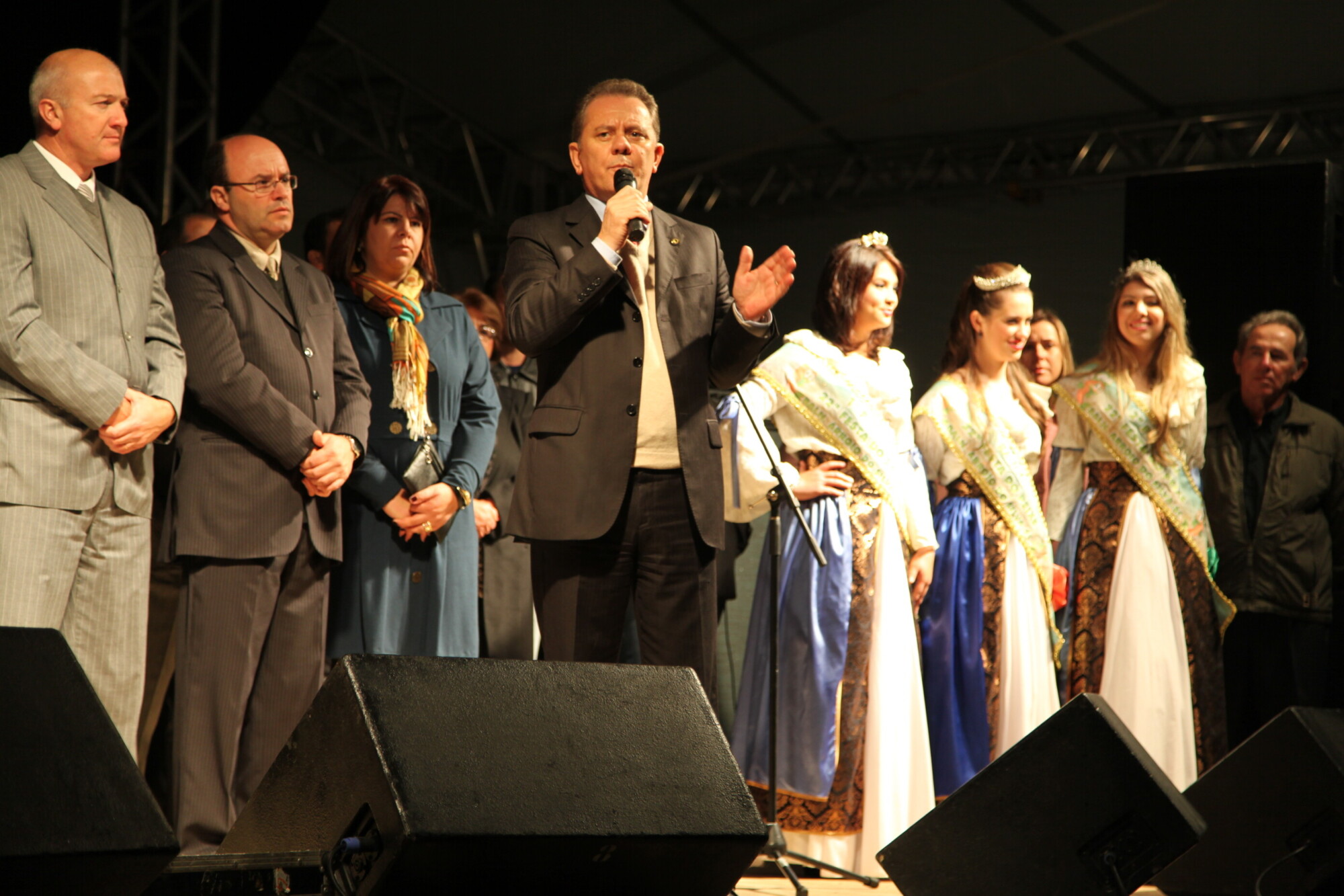 Presidente da Assembleia, deputado Joares Ponticelli, na abertura da Festa. Fotos: Miriam Zomer/Agência AL