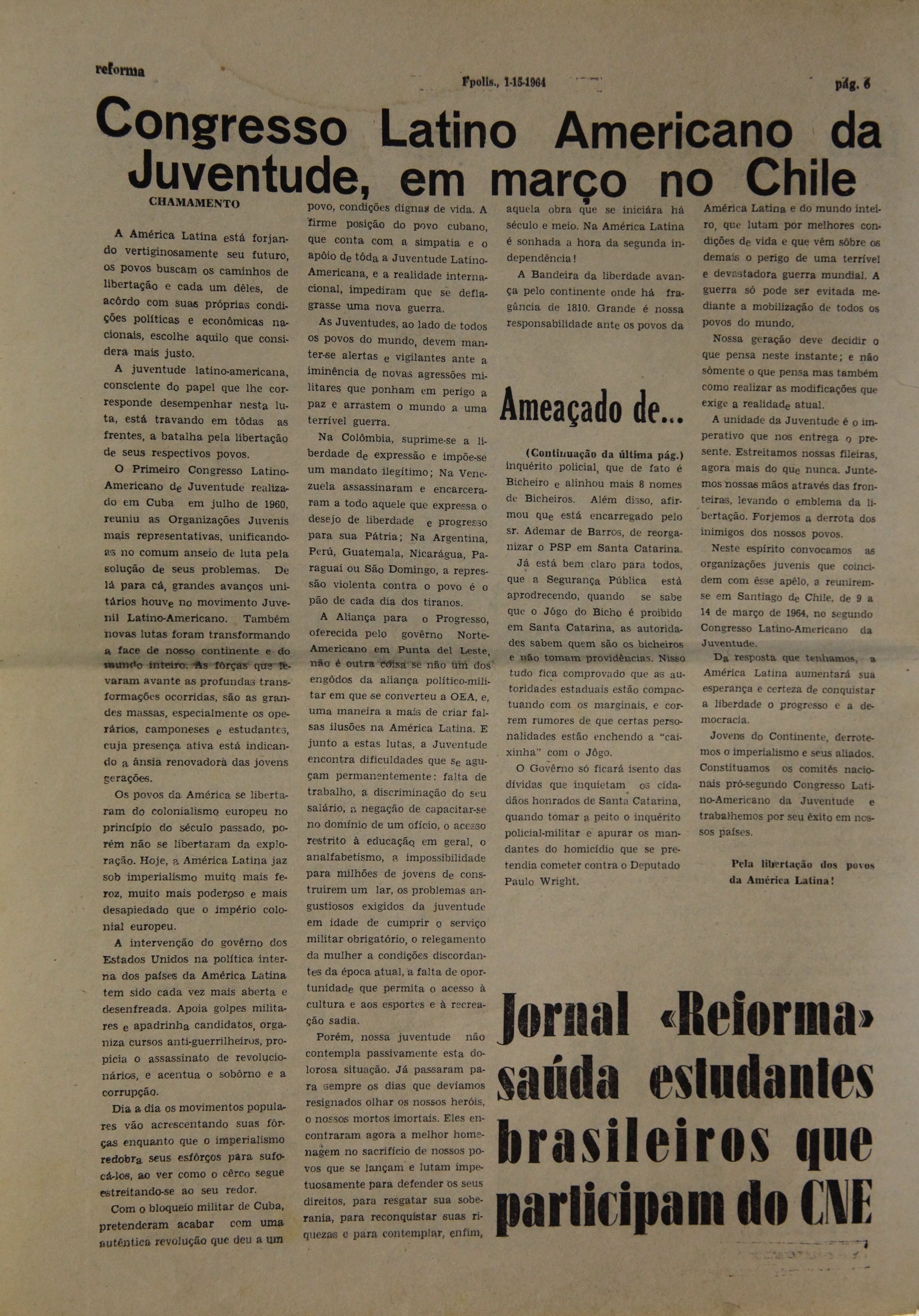 Reunião da Comissão Estadual da Verdade e Justiça Paulo Stuart Wright. Jornal de 1963. Foto: Miriam Zomer