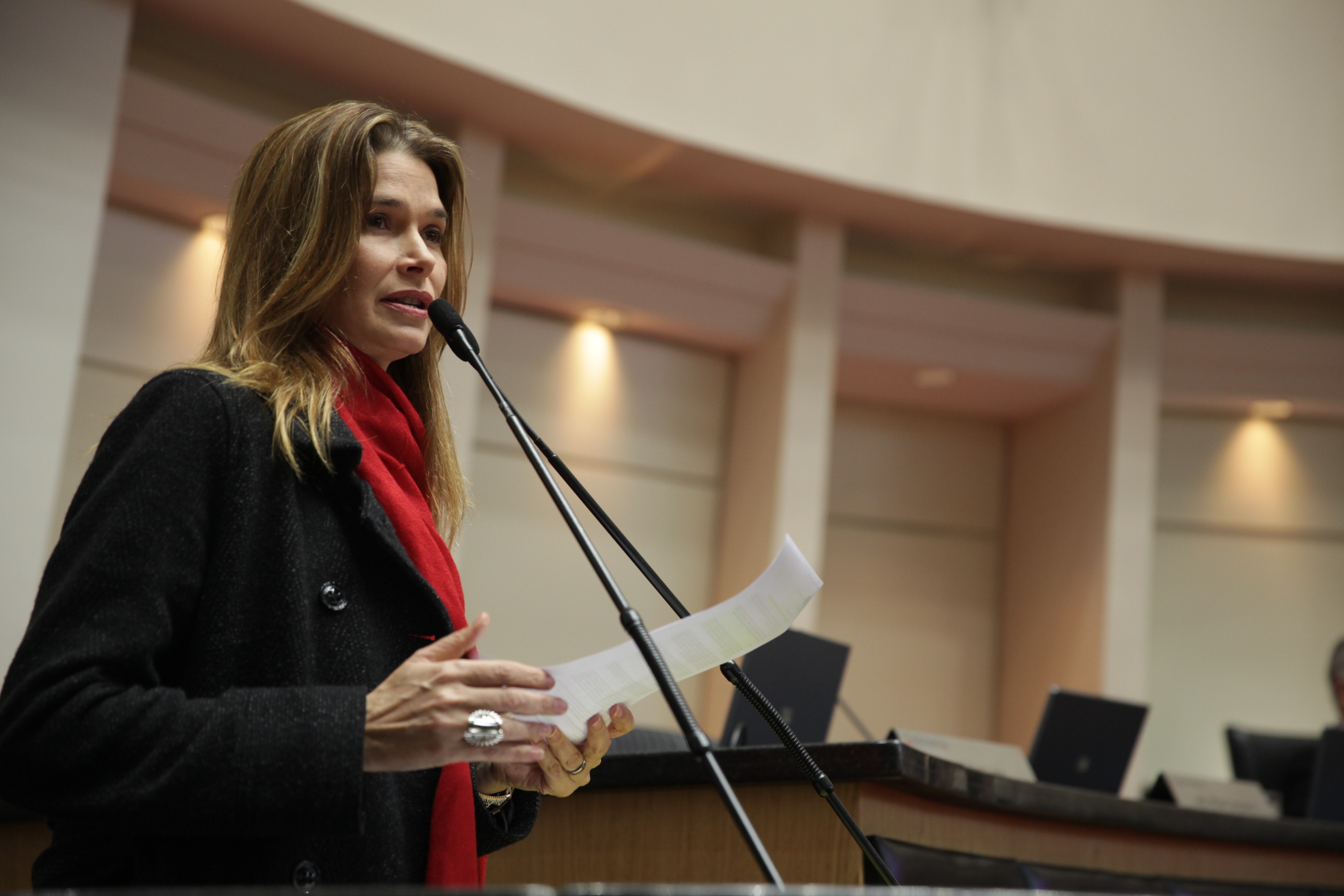 Sessão Ordinária - Plenário Osni Régis - Deputada Angela Albino (PCdoB) - Foto: Lucas Gabriel Diniz