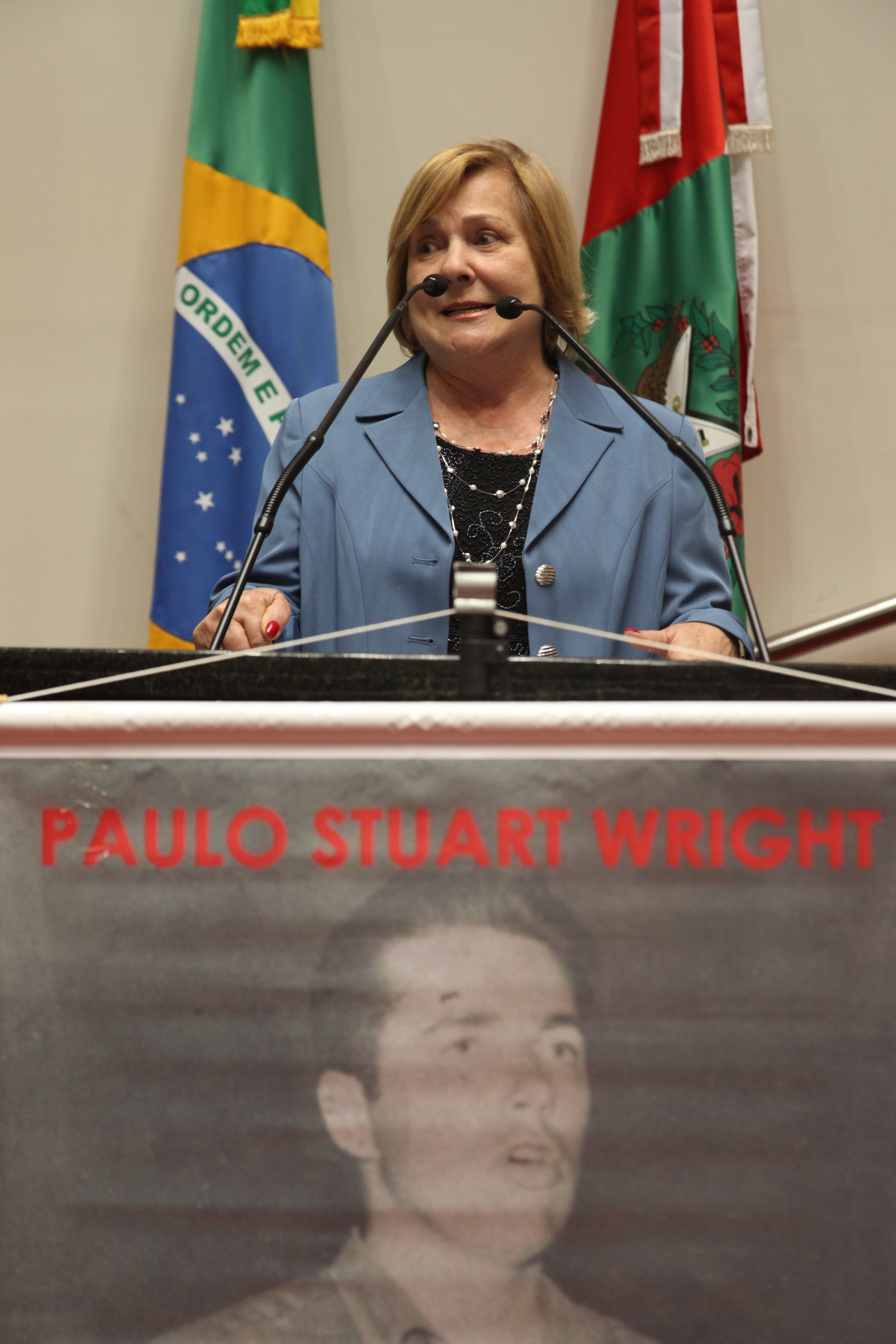 Sessão Especial em homenagem ao deputado assassinado pela ditadura militar brasileira Paulo Stuart Wright, cujo mandato foi cassado pela Assembleia Legislativa de SC. Foto: Fábio Queiroz