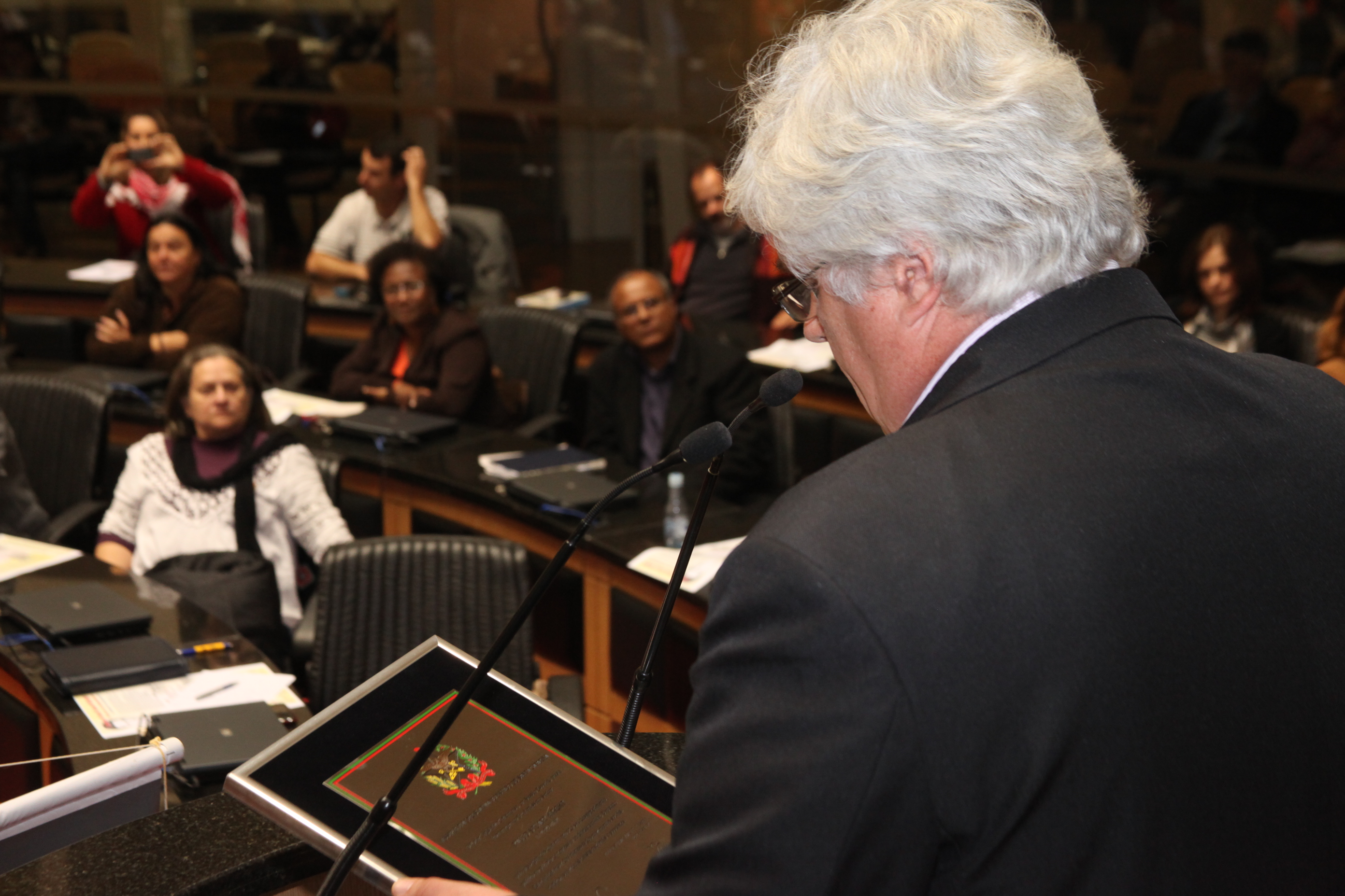 Sessão Especial em homenagem ao deputado assassinado pela ditadura militar brasileira Paulo Stuart Wright, cujo mandato foi cassado pela Assembleia Legislativa de SC. Foto: Fábio Queiroz