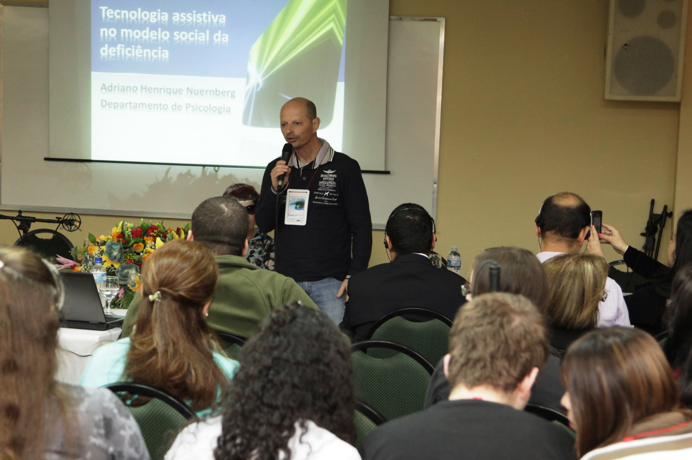 I Seminário de Tecnologia Assistida e Cidadania da Pessoa com Deficiência Visual. Adriano Nuernberg  Palestrante. Foto: Carlos Kilian/AgênciaAL.