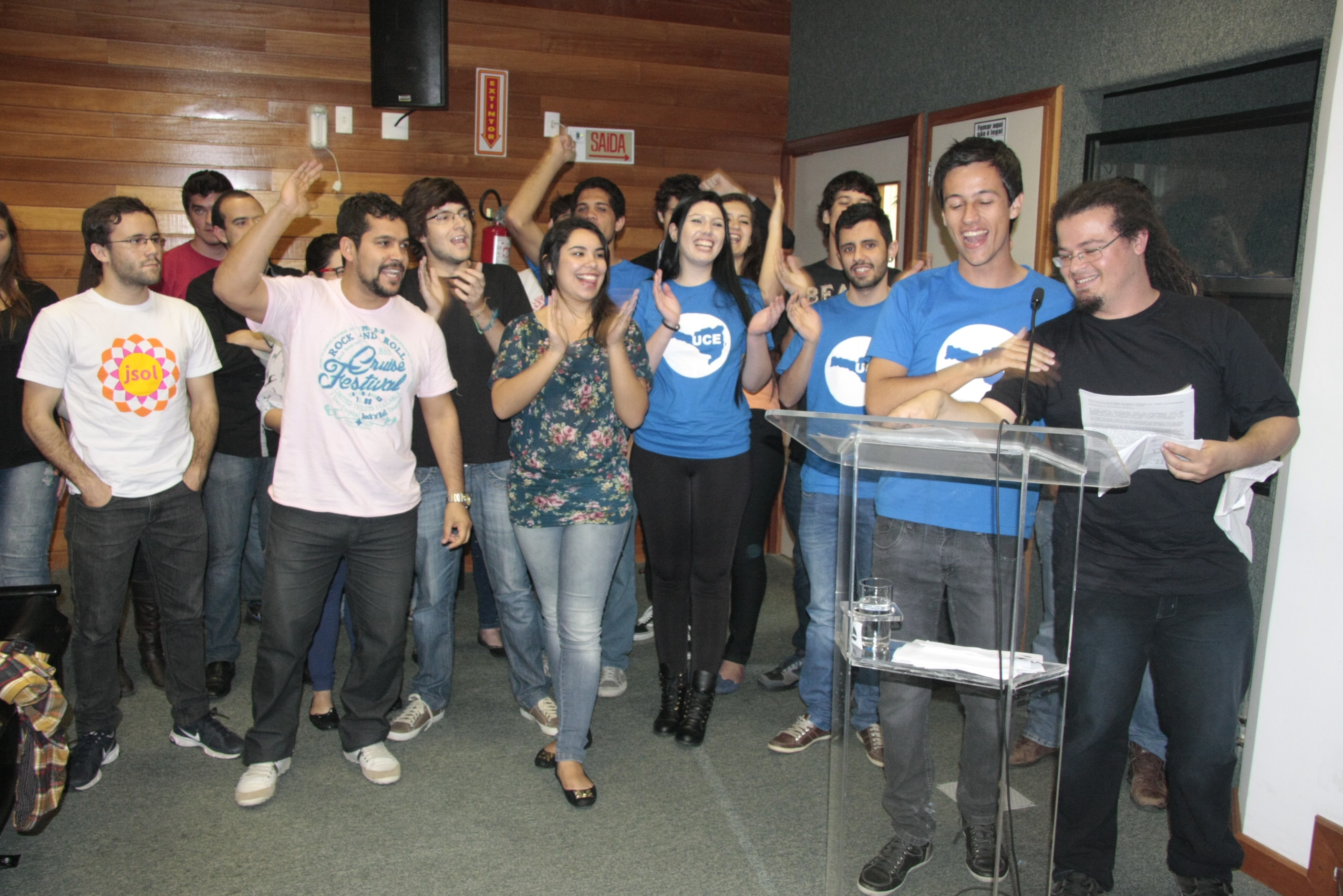 Nova Direção da União Catarinense de Estudantes - UCE/SC. Foto: Eduardo Guedes de Oliveira/Agência AL