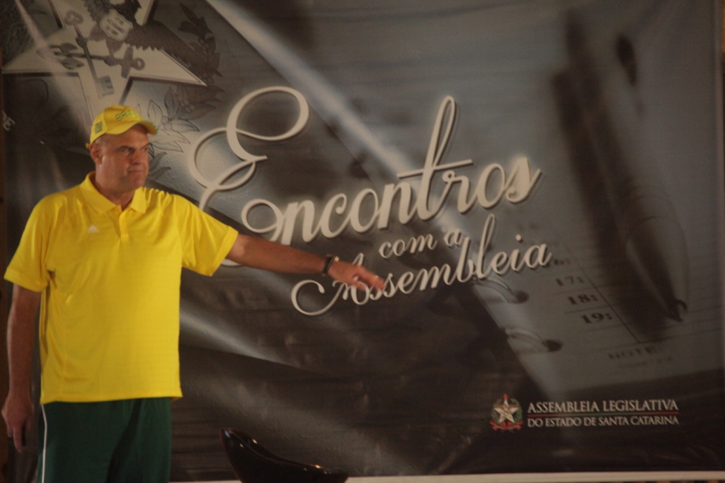 Encontros com a Assembleia  em Campos Novos   Palestra Obstinação  com  Oscar Schmidt   Foto Carlos Kilian/Agencia AL