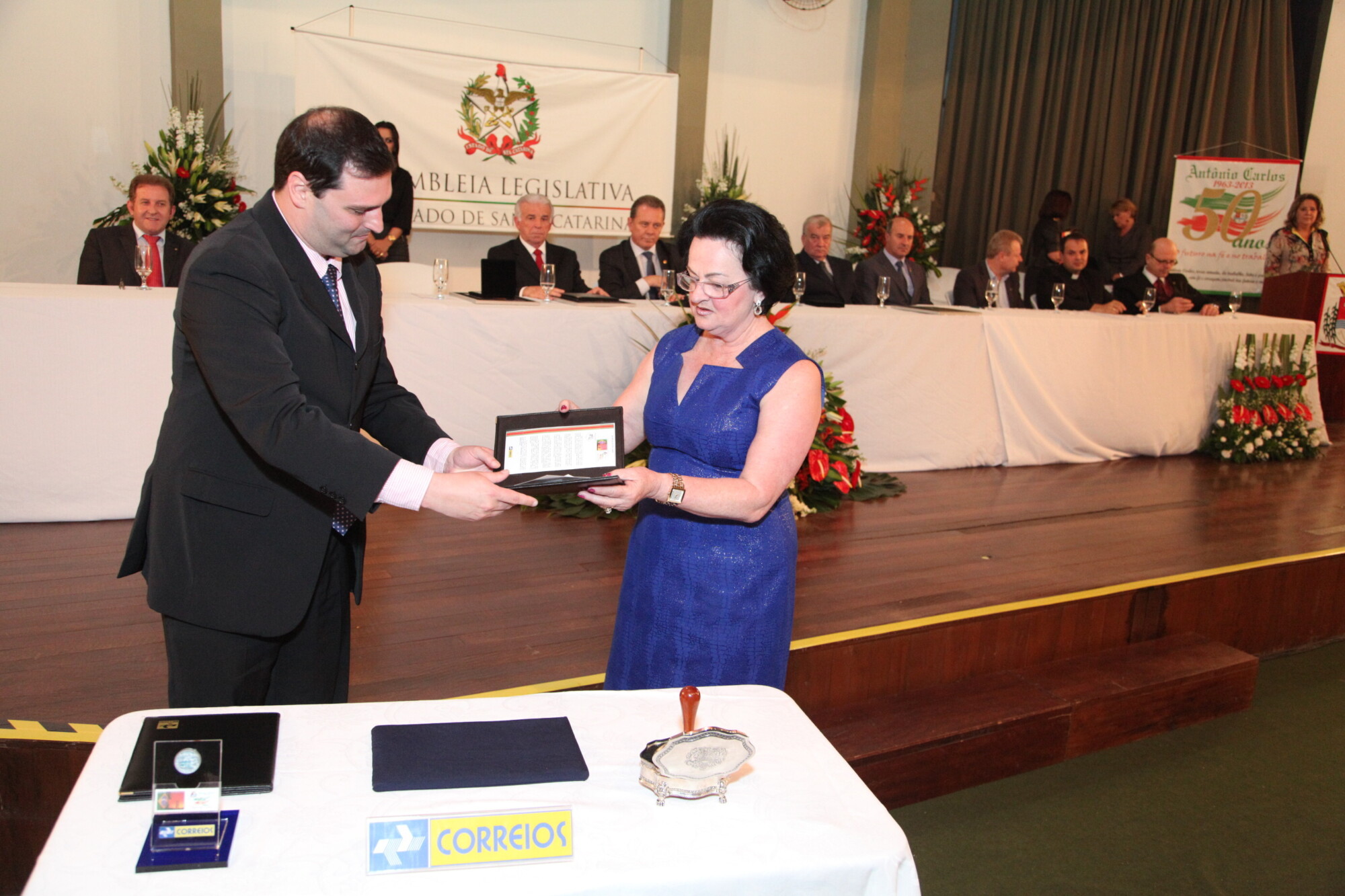 Sessão solene em comemoração aos 50 anos de emancipação político-administrativa de Antônio Carlos. Foto: Solon Soares/Agência AL