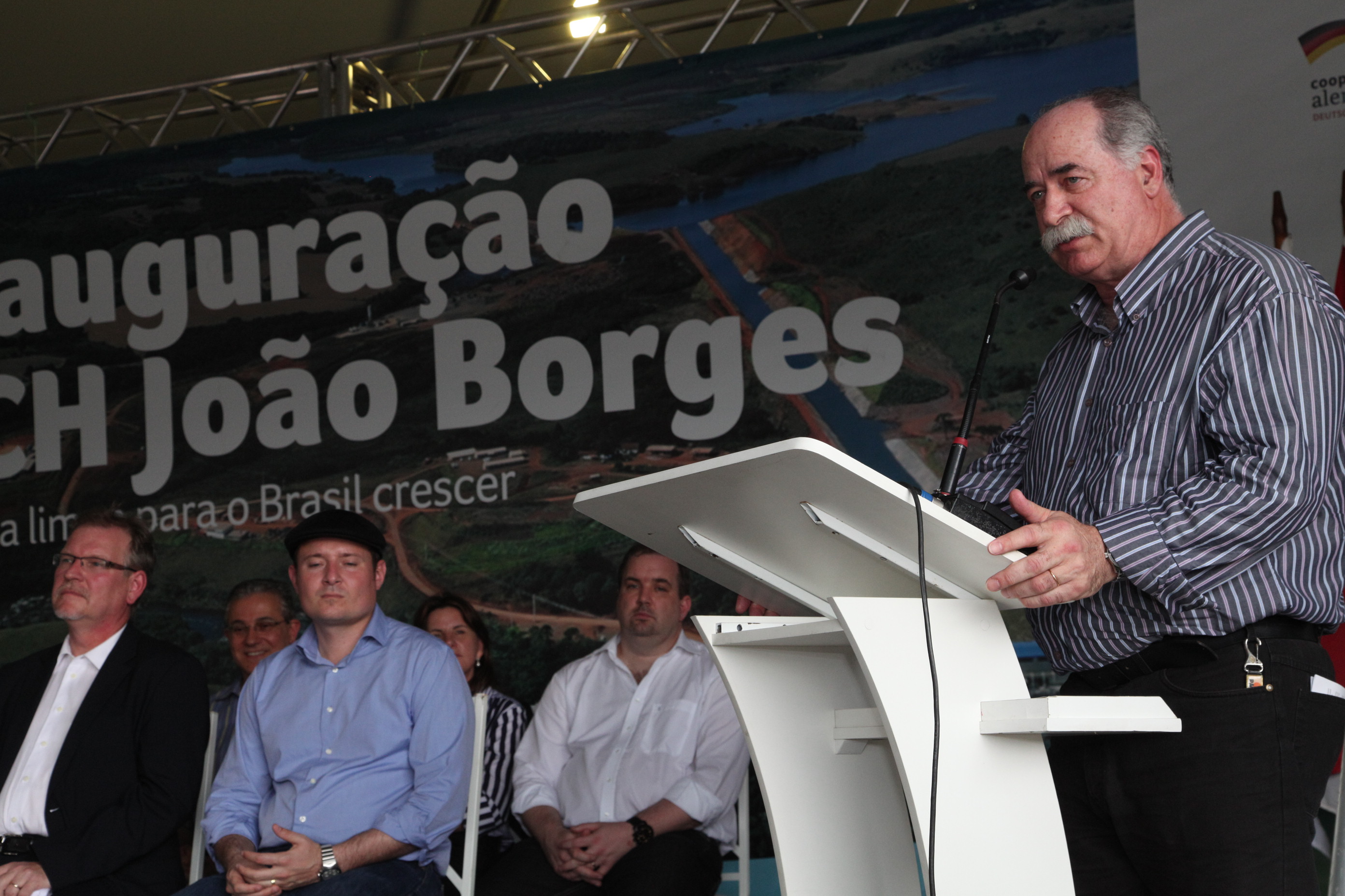 Vista parcial da barragem da PCH João Borges - Deputado Romildo Titon (PMDB)
