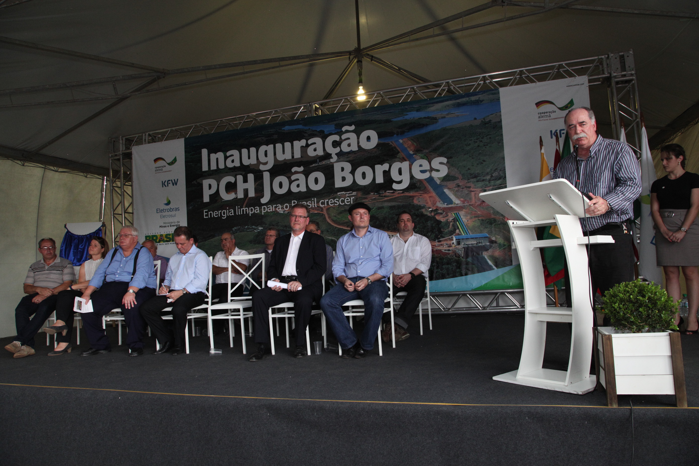 Vista parcial da barragem da PCH João Borges - Deputado Romildo Titon (PMDB)