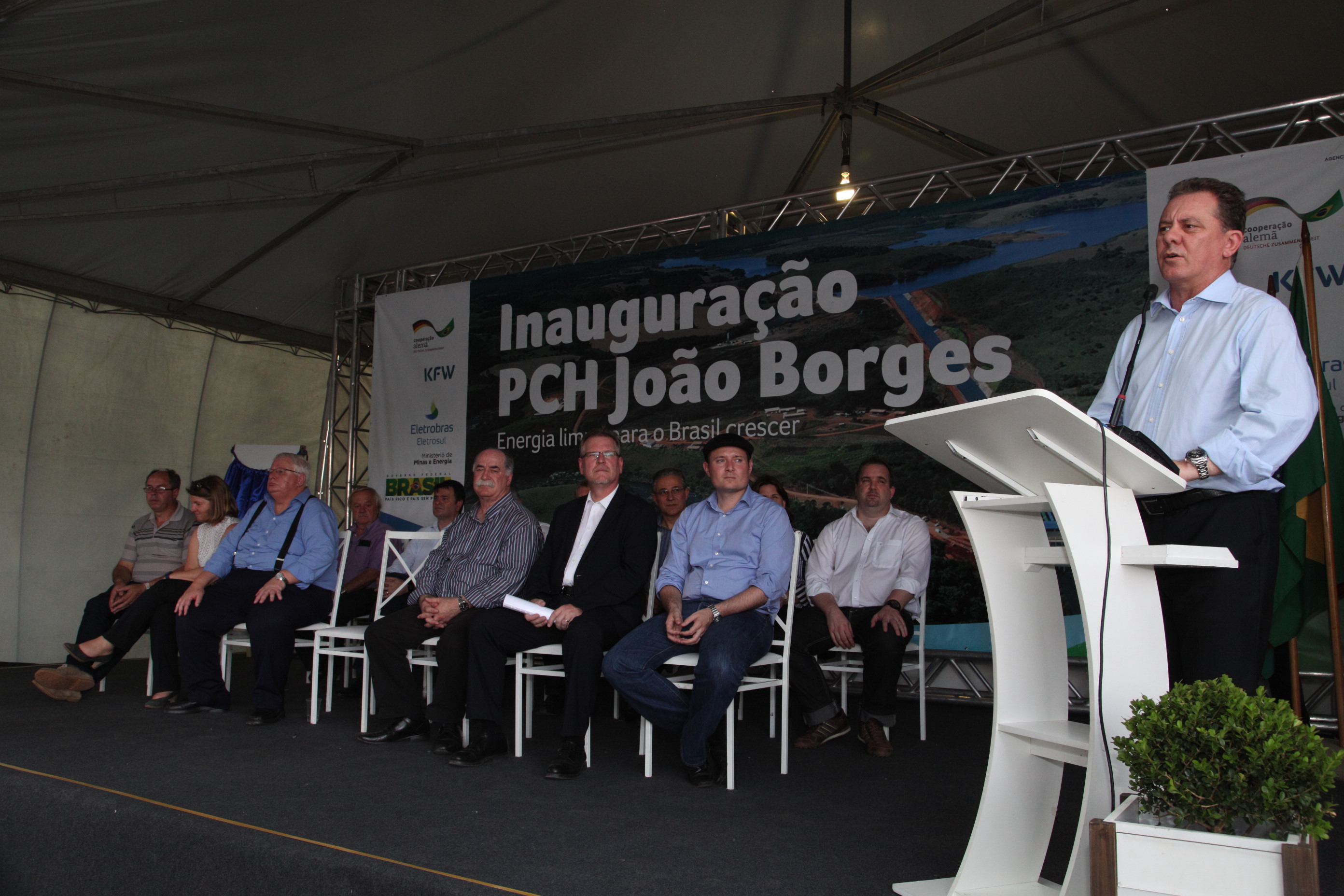 Vista parcial da barragem da PCH João Borges - Joares Ponticelli (PP) - Governador em exercício