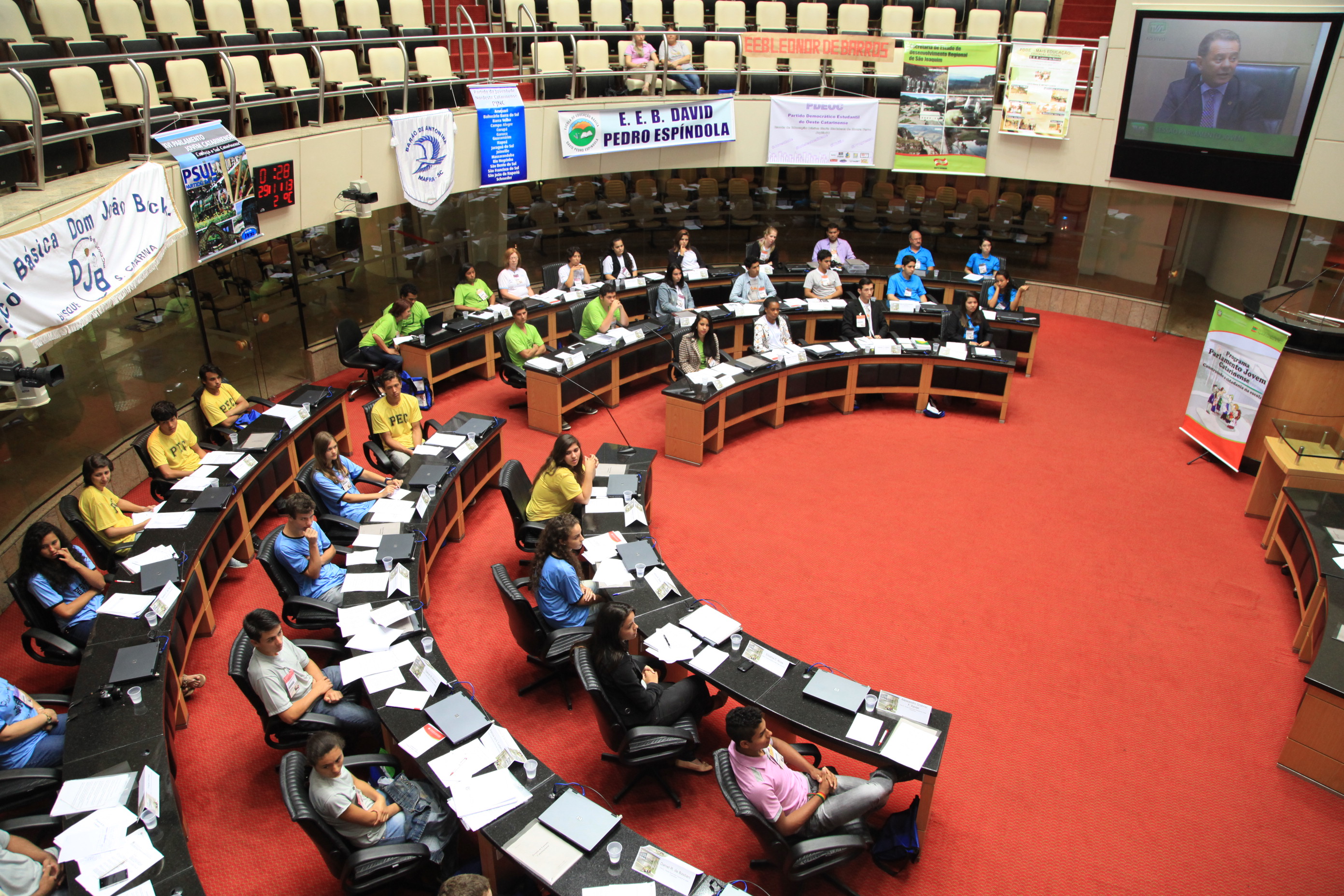 16ª Edição do Programa Parlamento Jovem Catarinense - Plenário Osni Régis. Foto: Miriam Zomer/Agência AL