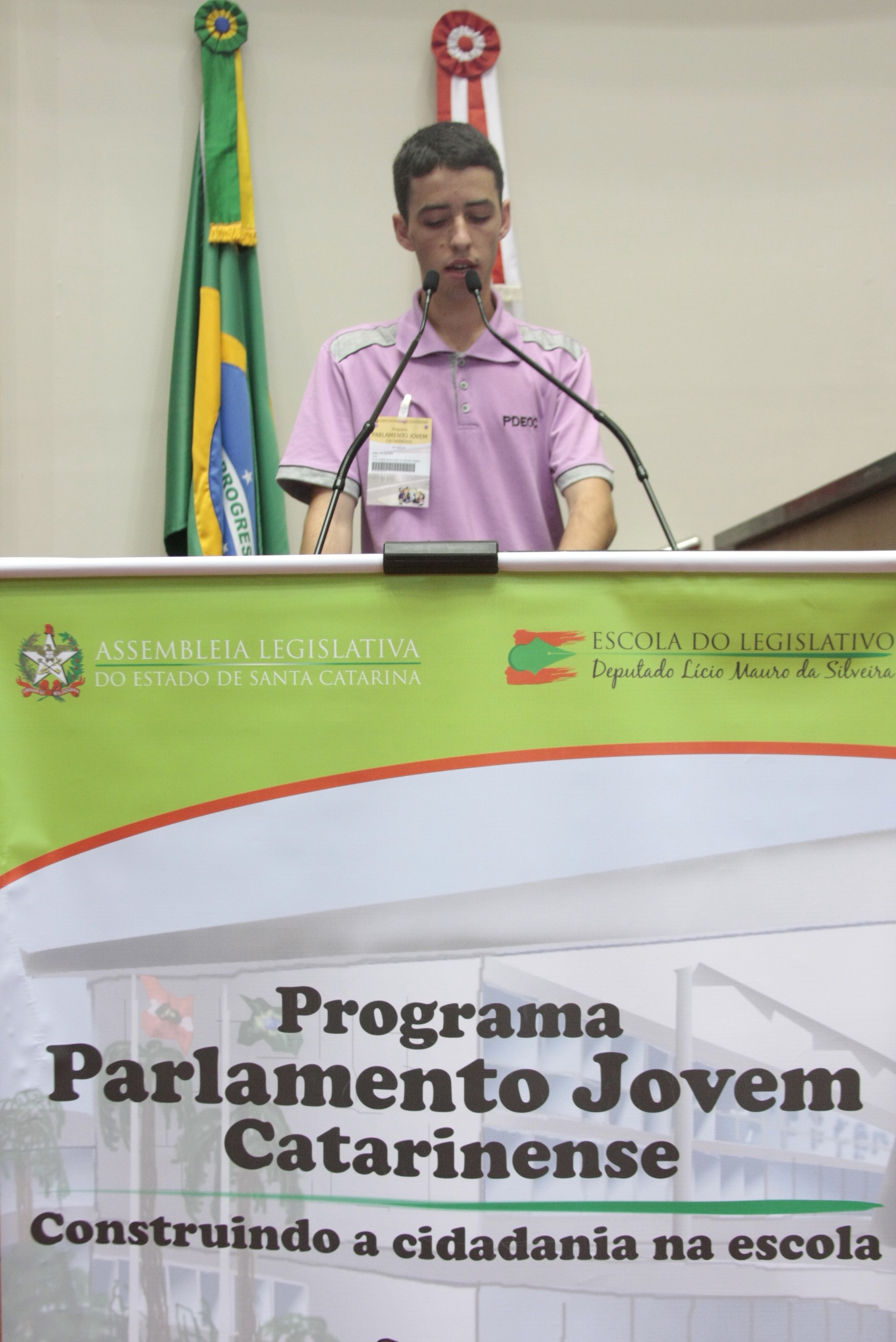 16ª Edição do Programa Parlamento Jovem Catarinense - Plenário Osni Régis. Fotos: Leonardo Gonçalves / Agencia AL