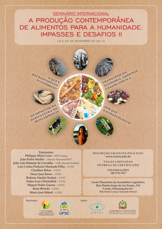 Desafios da alimentação contemporânea serão discutidos em seminário, em Florianópolis