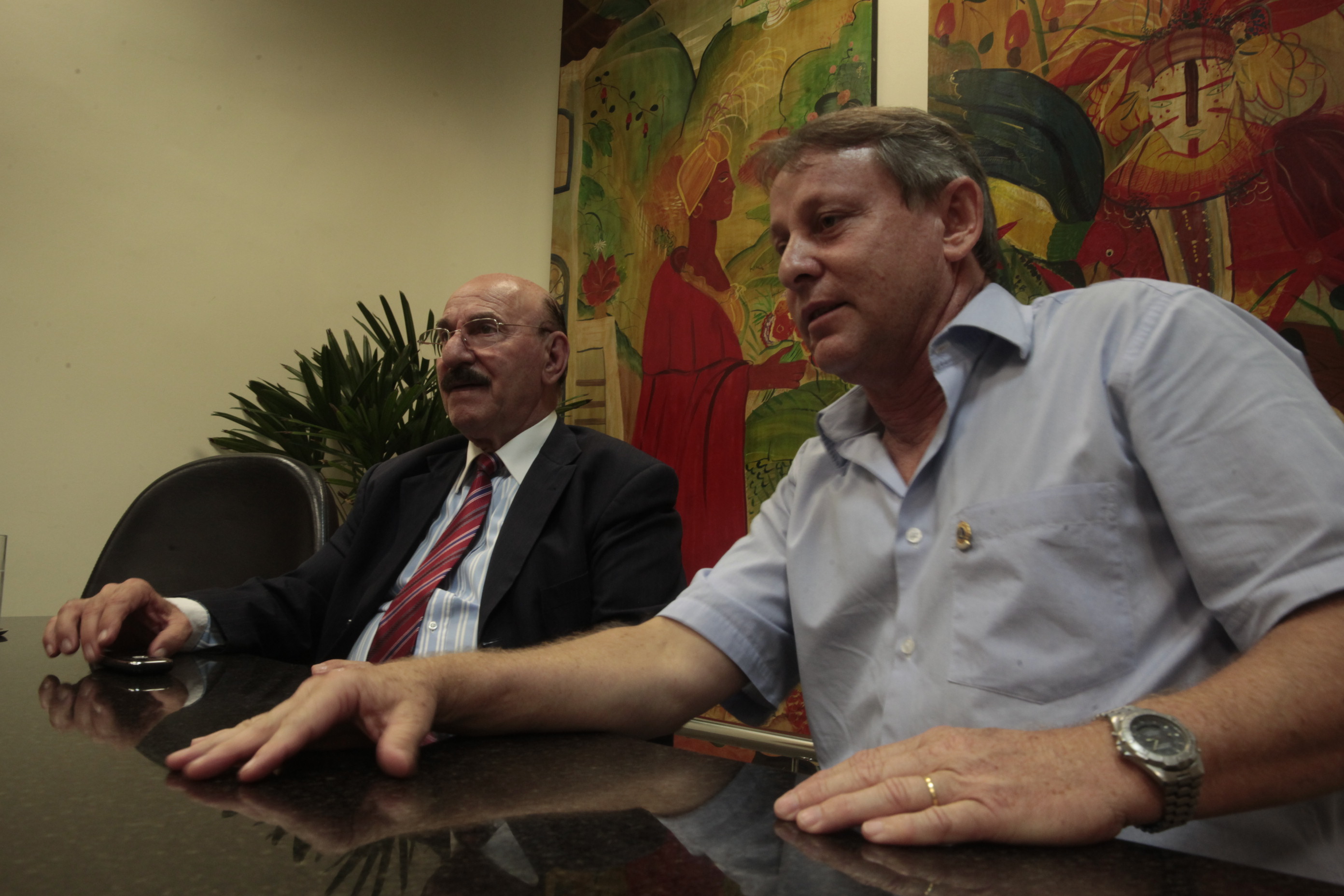Entrevista com Dep Manoel Mota e Vereador de Palhoça Isnardo Brandt - Foto: Carlos Kilian/Agencia AL