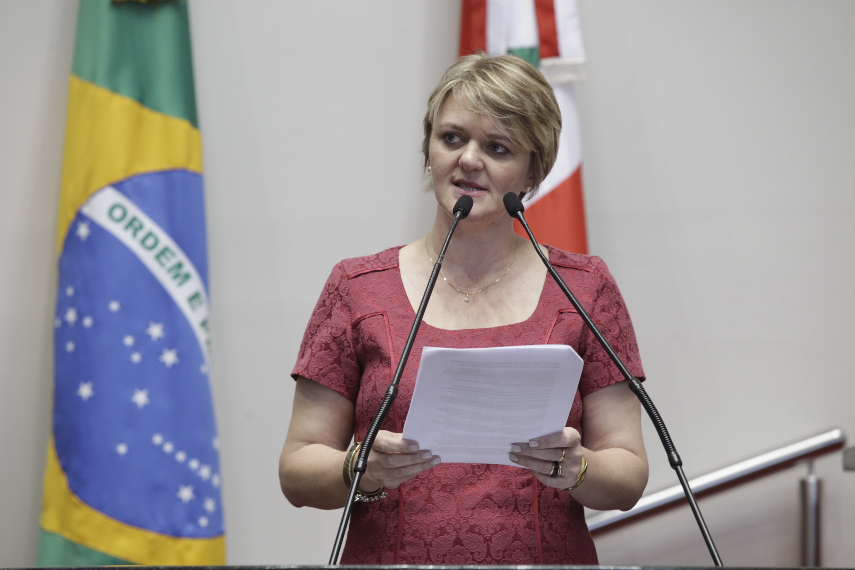 Sessão Ordinária - Plenário Osni Régis. Deputada Luciane Carminatti (PT) Foto: Carlos Kilian/ Agência AL