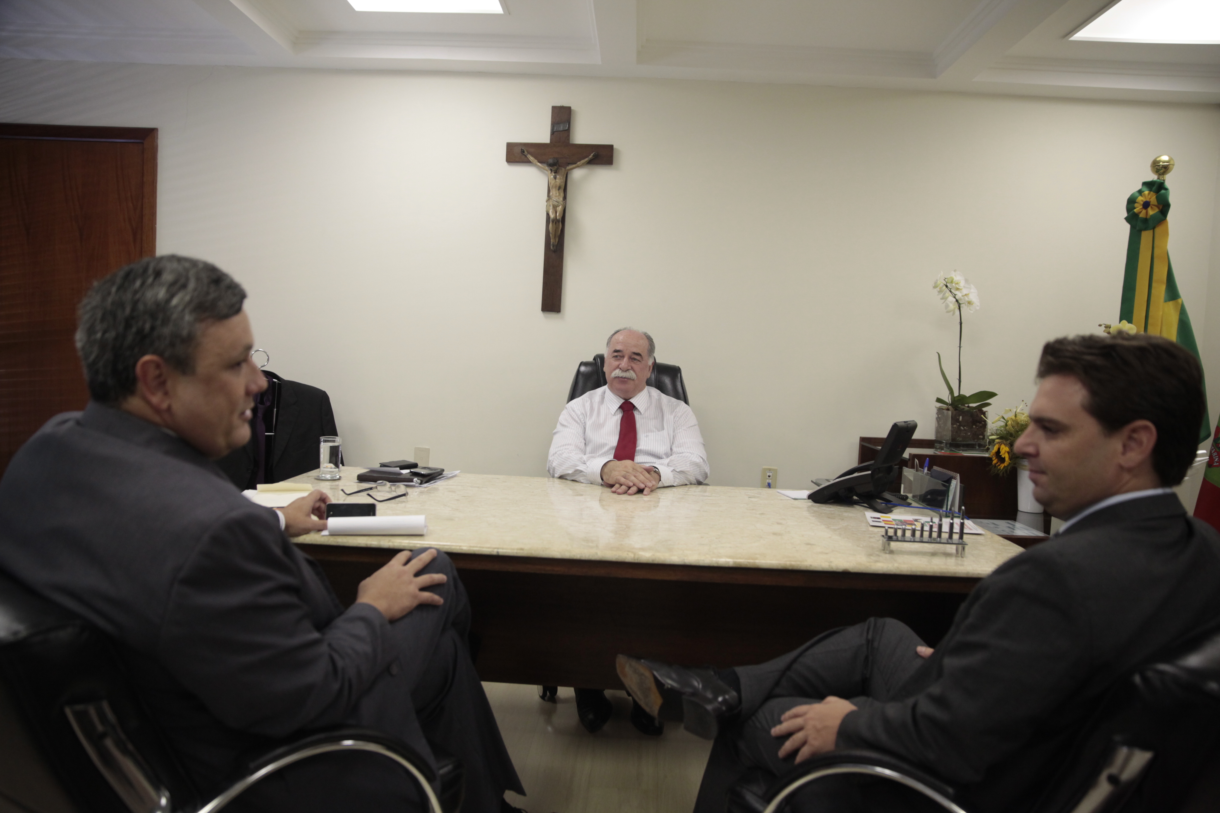 Reunião com Prefeito de Florianópolis, Cesar Souza Jr, e o Vereador Cesar Farias. Fotos: Carlos Kilian/Agência AL