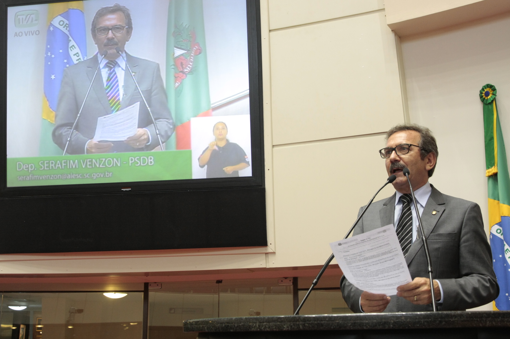 Sessão Ordinária - Dep. Serafim Venzon - Foto: Eduardo Guedes de Oliveira/Agência AL