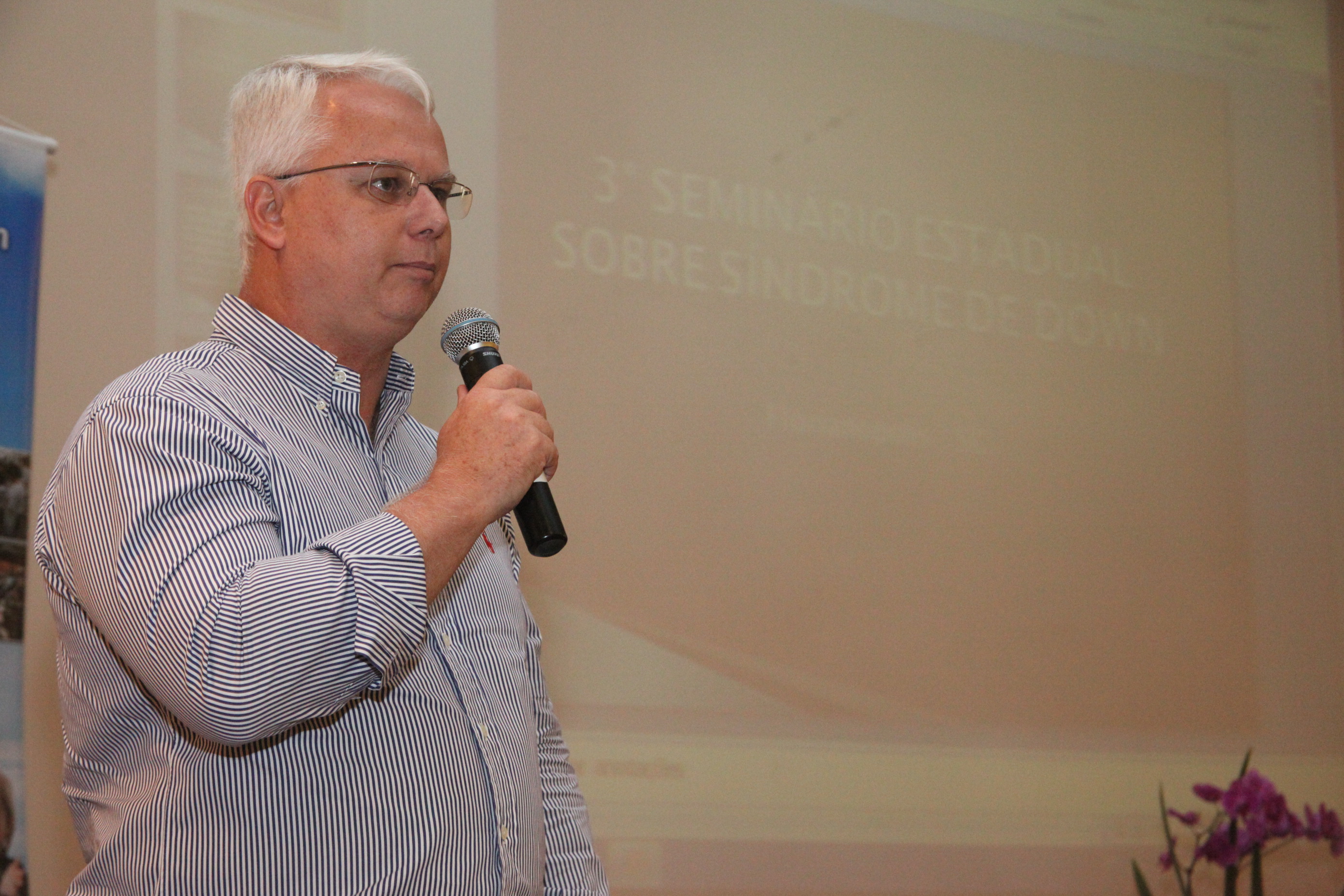 Guilherme Roberto Colin - pediatra geneticista do Naipe. Palestra em Comemoração ao Dia Estadual da Pessoa com Síndrome de Down. Foto: Fábio Queiroz / Agência AL