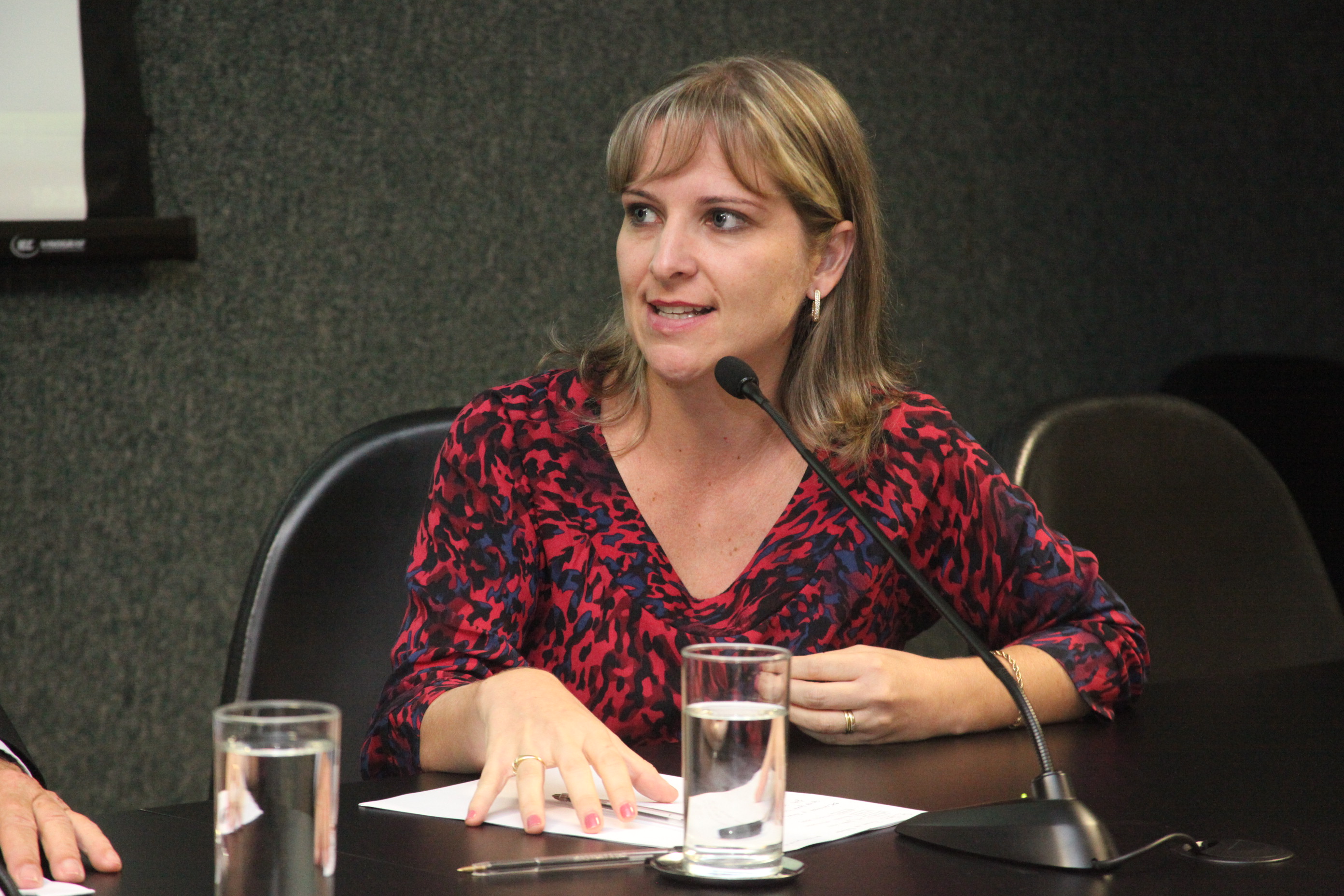 Danielle Cristina Zanella Radke - diretora da APAE de Rio do Sul. Seminário de operacionalização do instrumental técnico dos assistentes sociais das APAEs de Santa Catarina. Foto: Fábio Queiroz / Agência AL