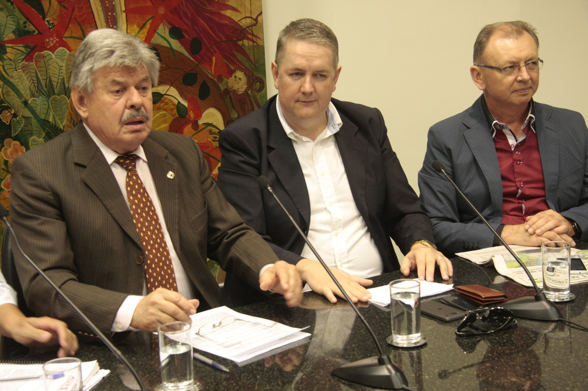 Coletiva sobre o I Simpósio Catarinense sobre Concessões Rodoviárias. Fotos: Eduardo Guedes de Oliveira/Agência AL