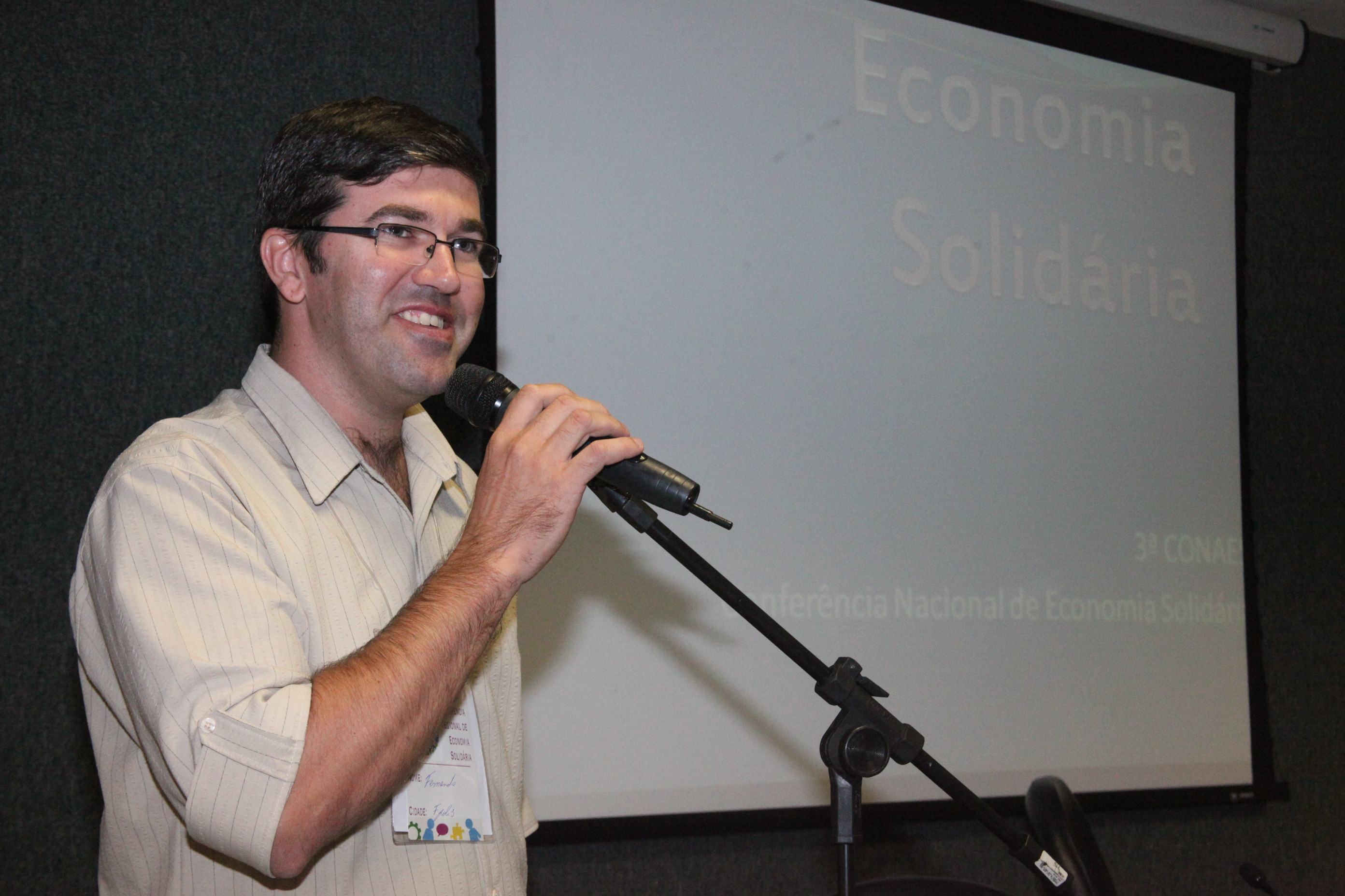 Fernando Anísio. Conferência Regional de Economia Solidária da Grande Florianópolis. Foto: Fábio Queiroz / Agência AL