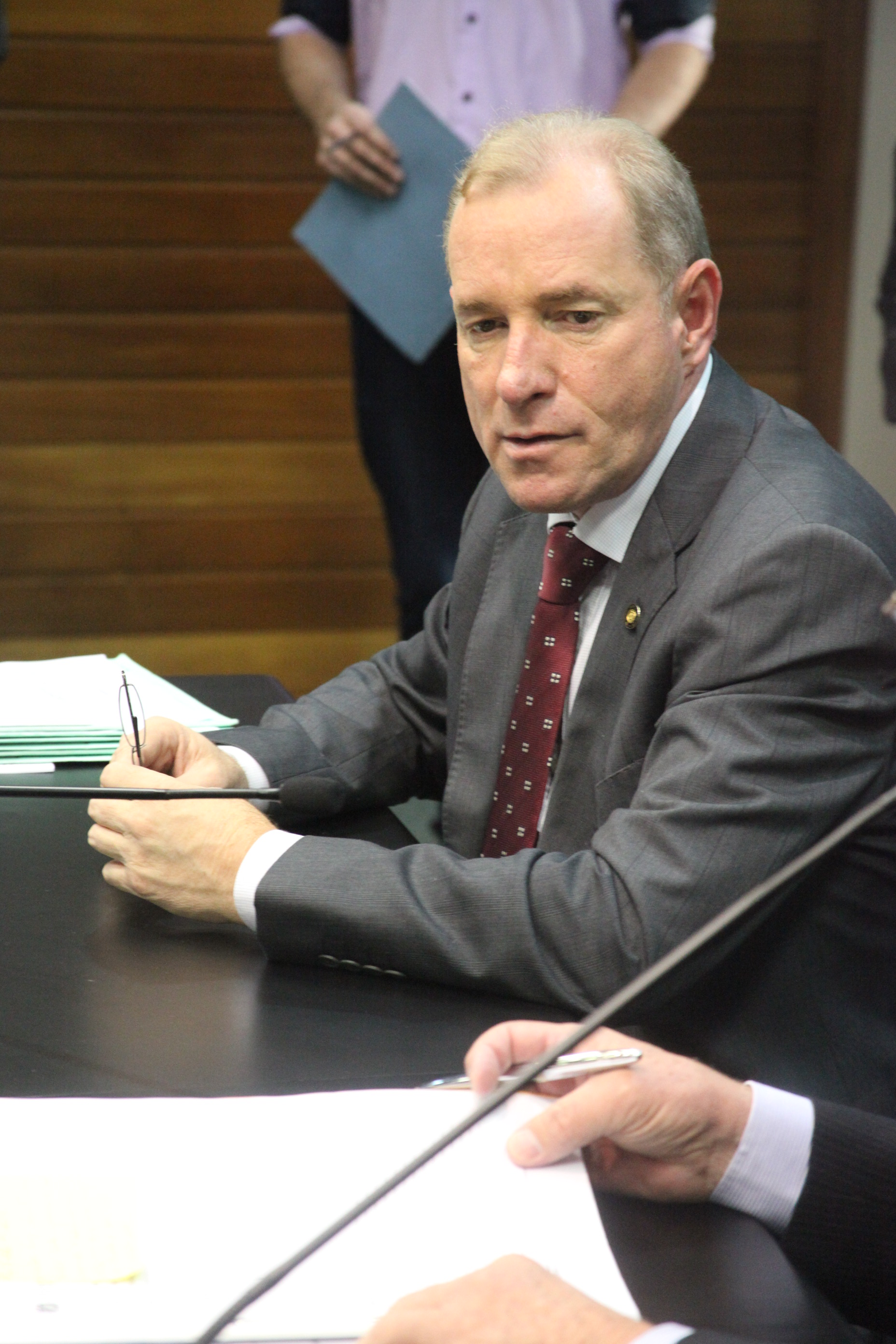Deputado Aldo Schneider (PMDB). Reunião da Comissão de Constituição e Justiça. Foto: Fábio Queiroz / Agência AL
