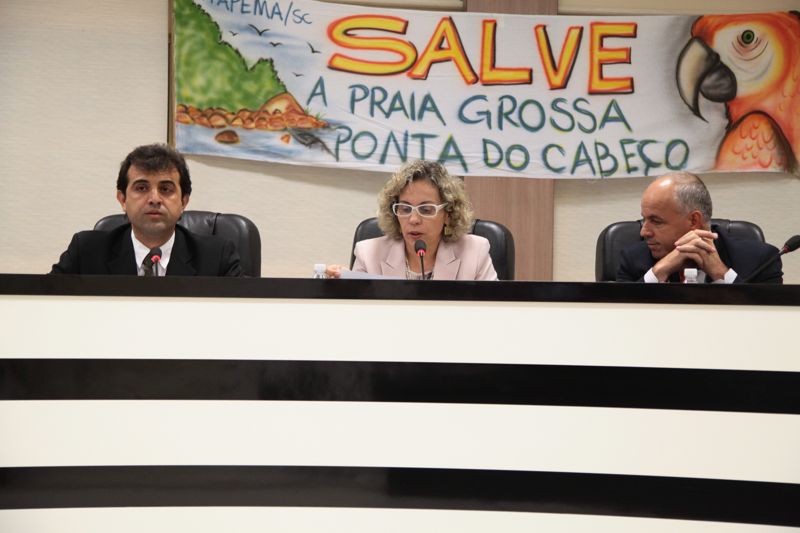 Audiência Pública sobre o PL 0605.2/2013 que cria o Movimento Natural da Praia Grossa Itapema. Foto: Miriam Zomer/Agência AL