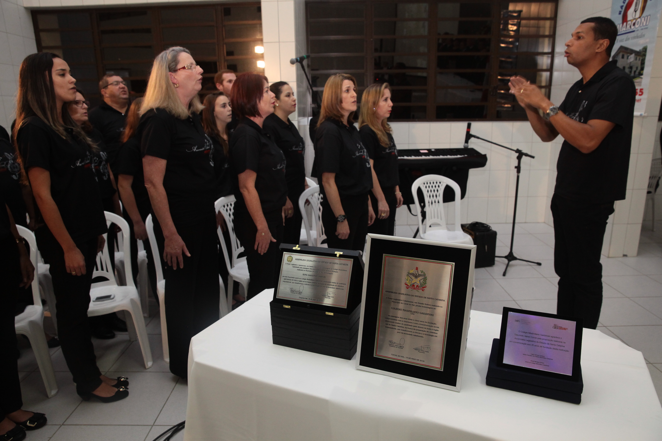 Sessão Solene em homenagem ao Colégio Maximiliano Gaidzinski em Cocal do Sul. Foto: Miriam Zomer/Agência AL