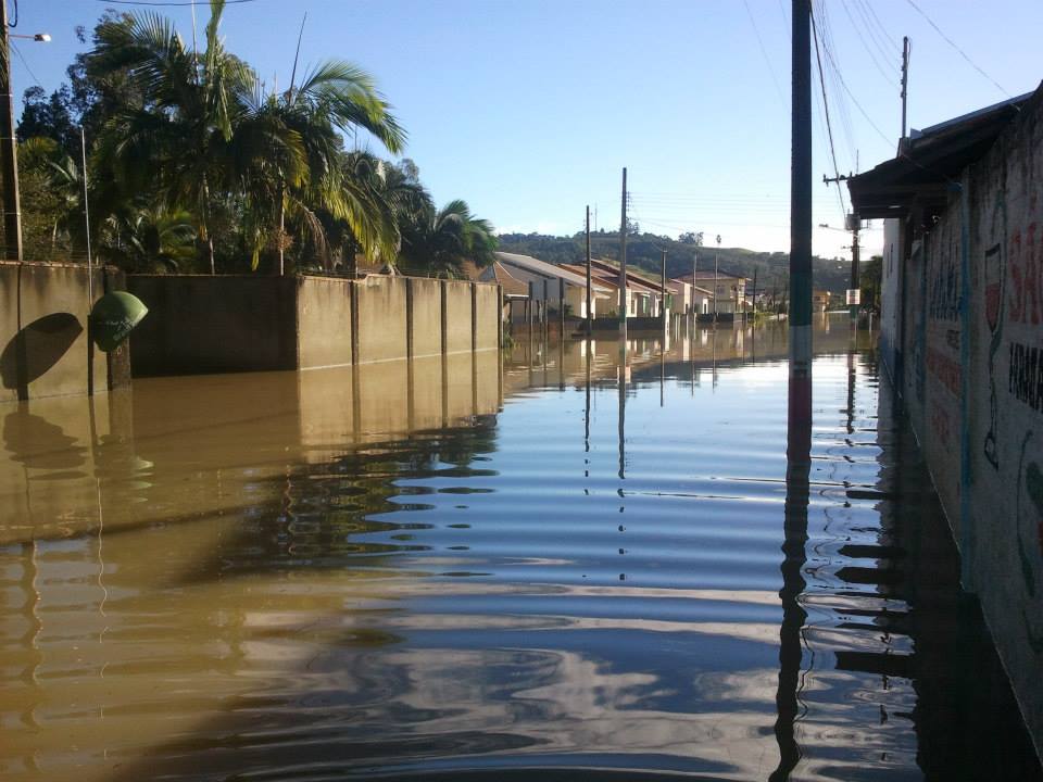 Enchente em Rio do Oeste. Foto: Divulgação Defesa Cilvil