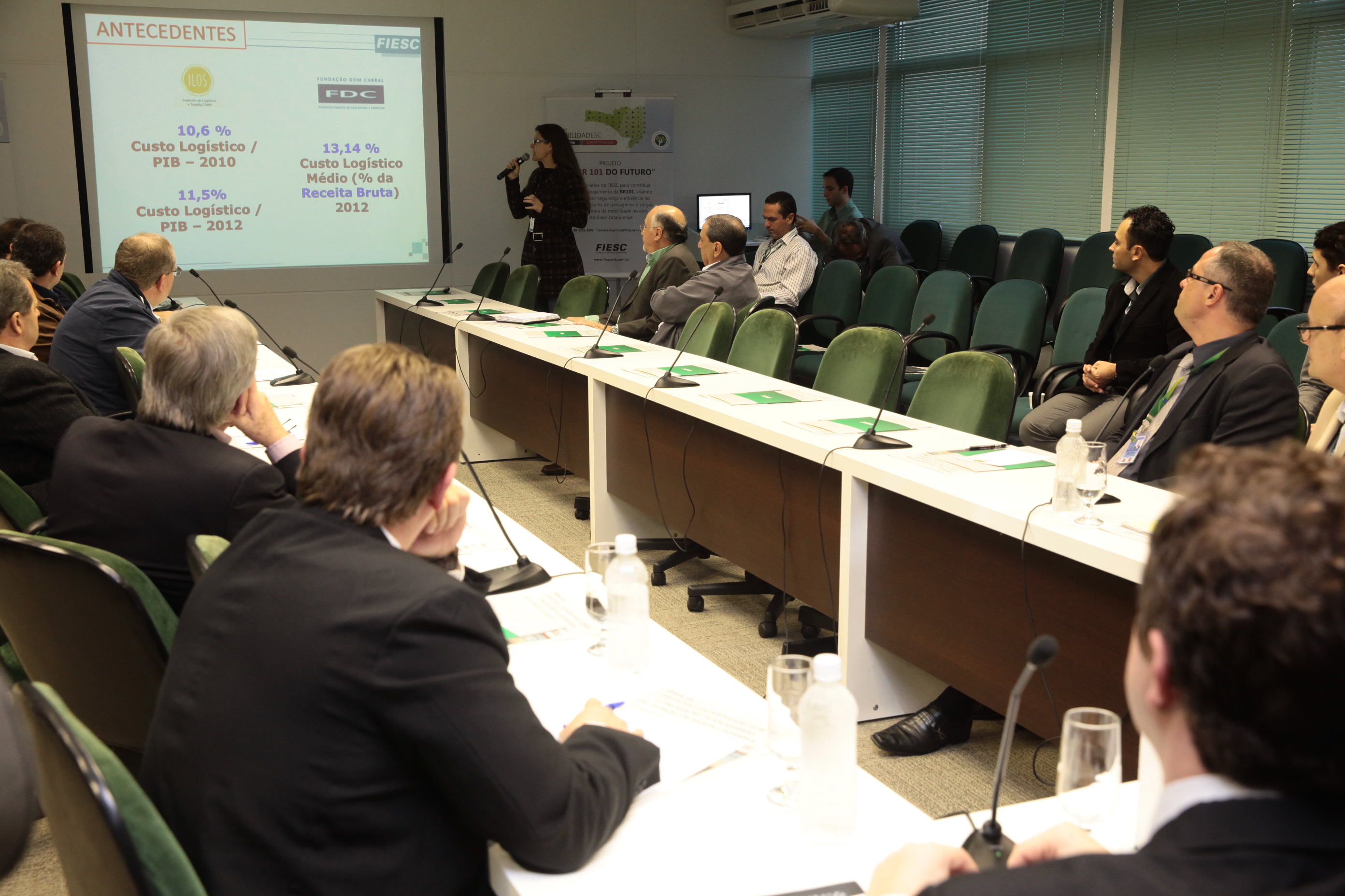 Reunião da Câmara para Assuntos de Transporte e Logística da FIESC. Fotos: Miriam Zomer/Agência AL