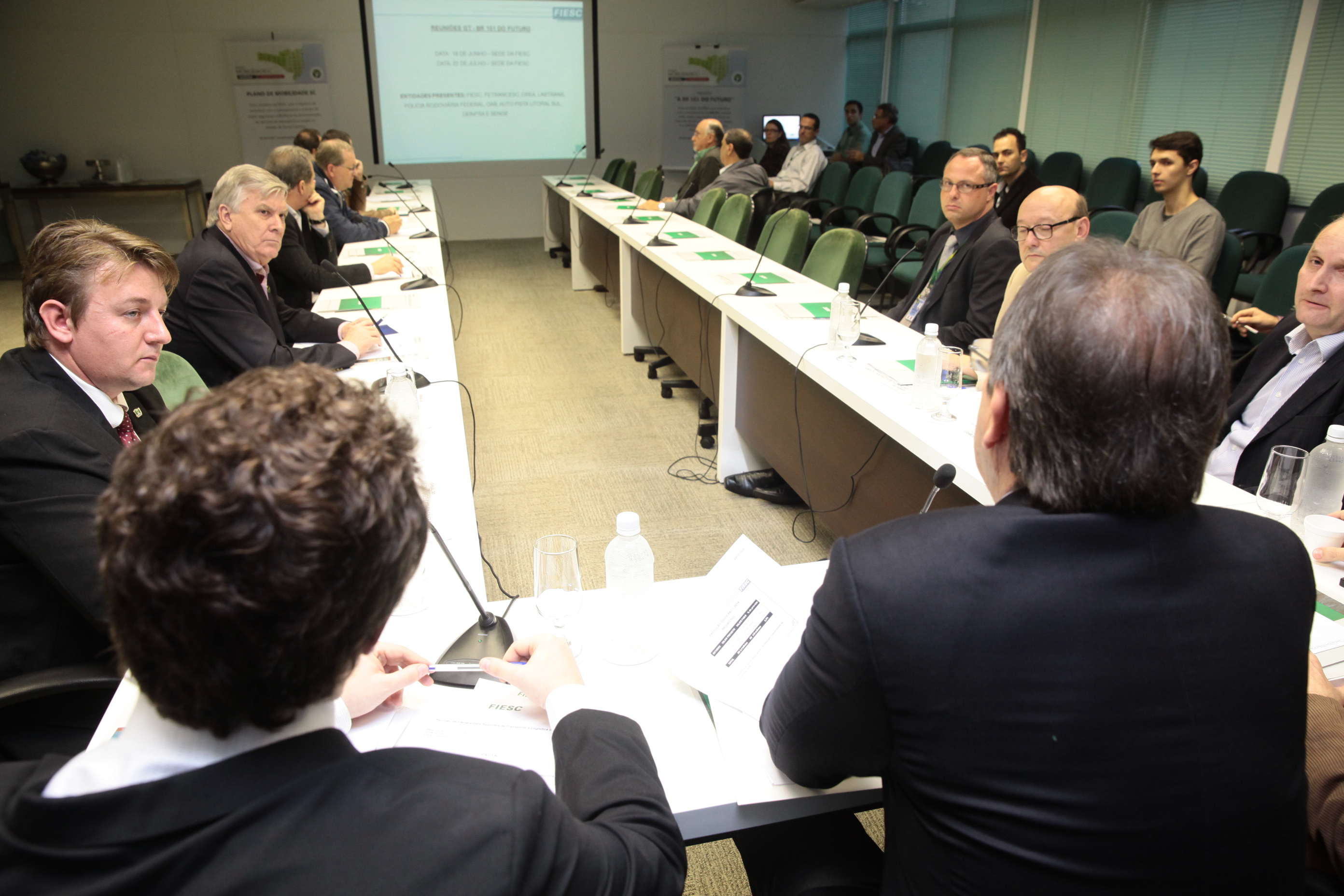 Reunião da Câmara para Assuntos de Transporte e Logística da FIESC. Fotos: Miriam Zomer/Agência AL
