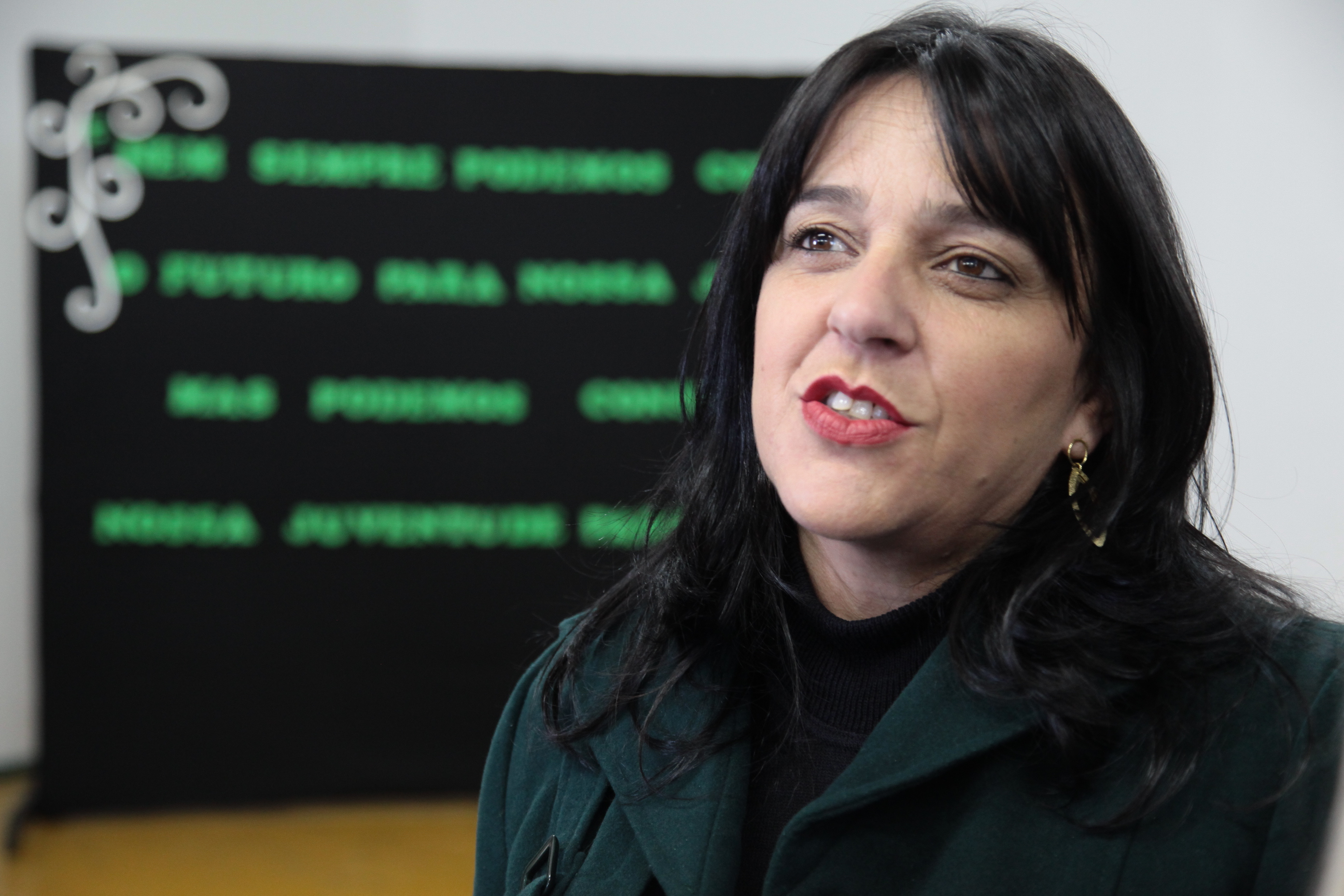 Diretora da Escola Motivação, Luciana Moraes.  Parlamento Jovem em Correia Pinto. Foto: Miriam Zomer/Agência AL