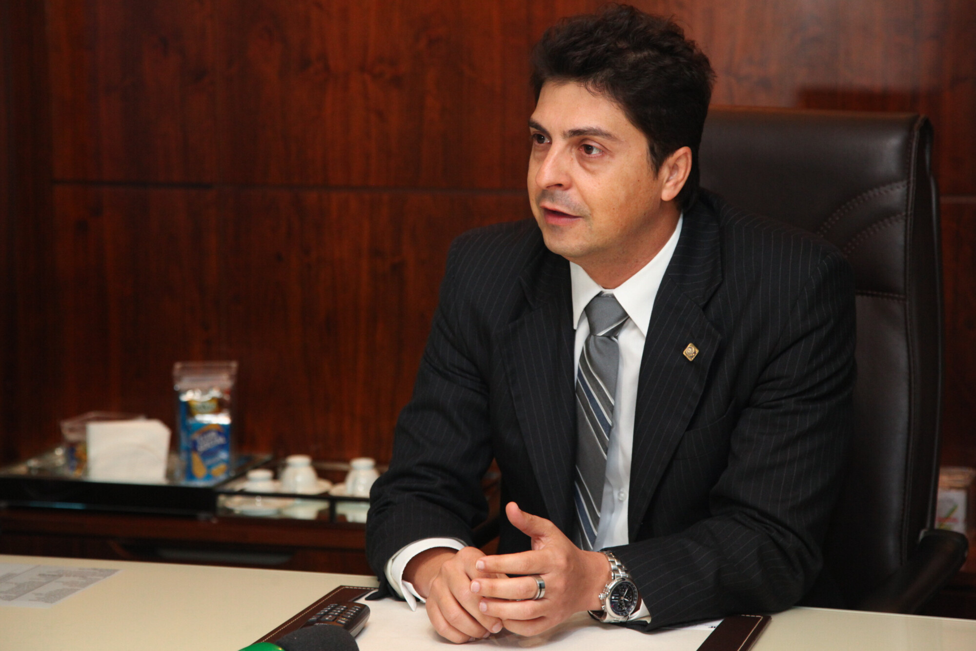 Presidente da Acif, Sander DeMira, questiona aplicação dos impostos arrecadados. FOTO: Juliana Stadnik/Agência AL