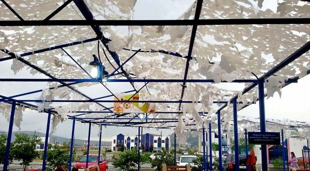 Estragos causados pelo granizo que caiu em Lages, na segunda-feira (13). FOTO: Fábio Ramos/SDR Lages