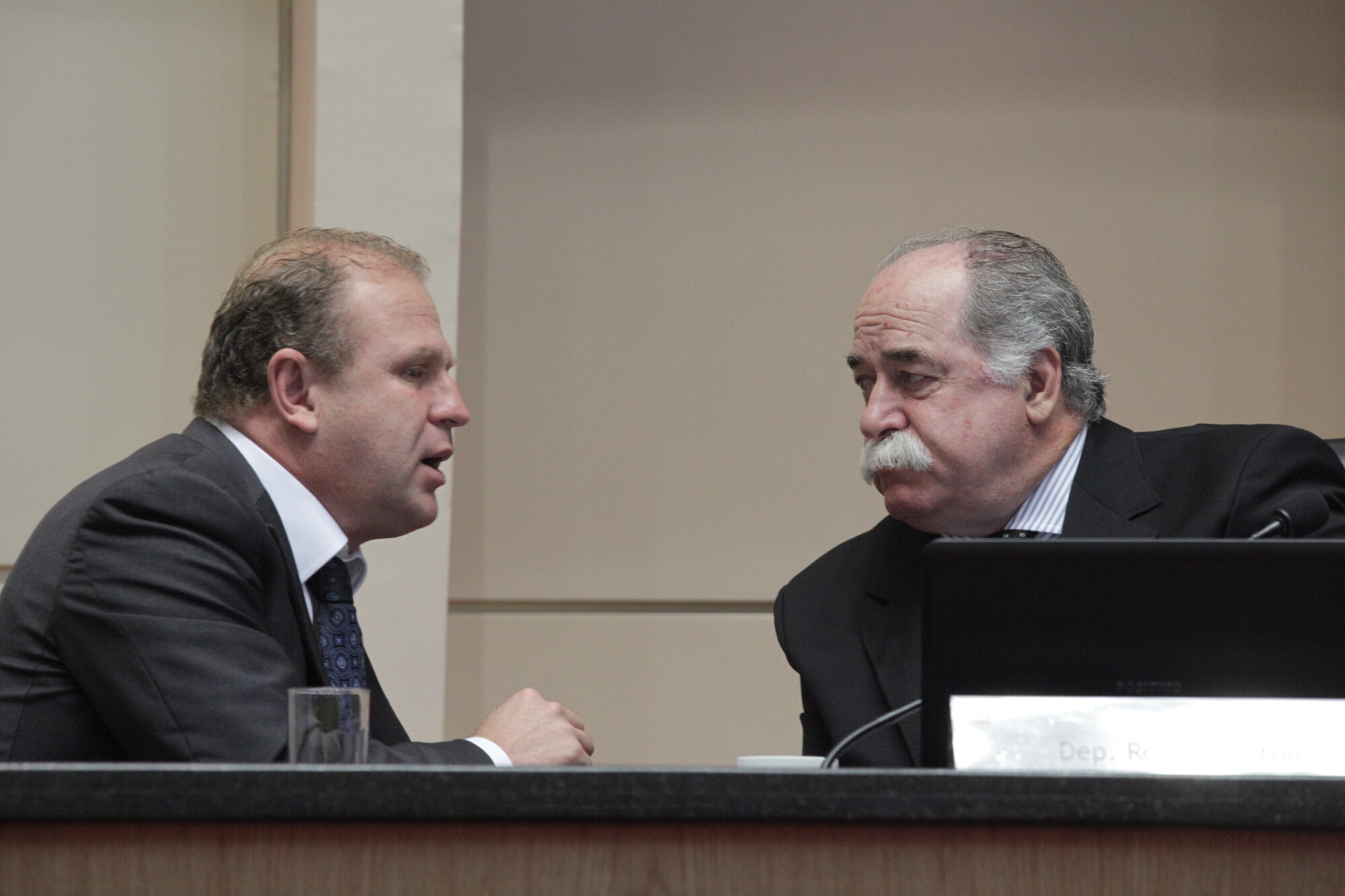 Deputado Gelson Merísio e o presidente da Assembleia, deputado Romildo Titon. FOTOS: Solon Soares/Agência AL