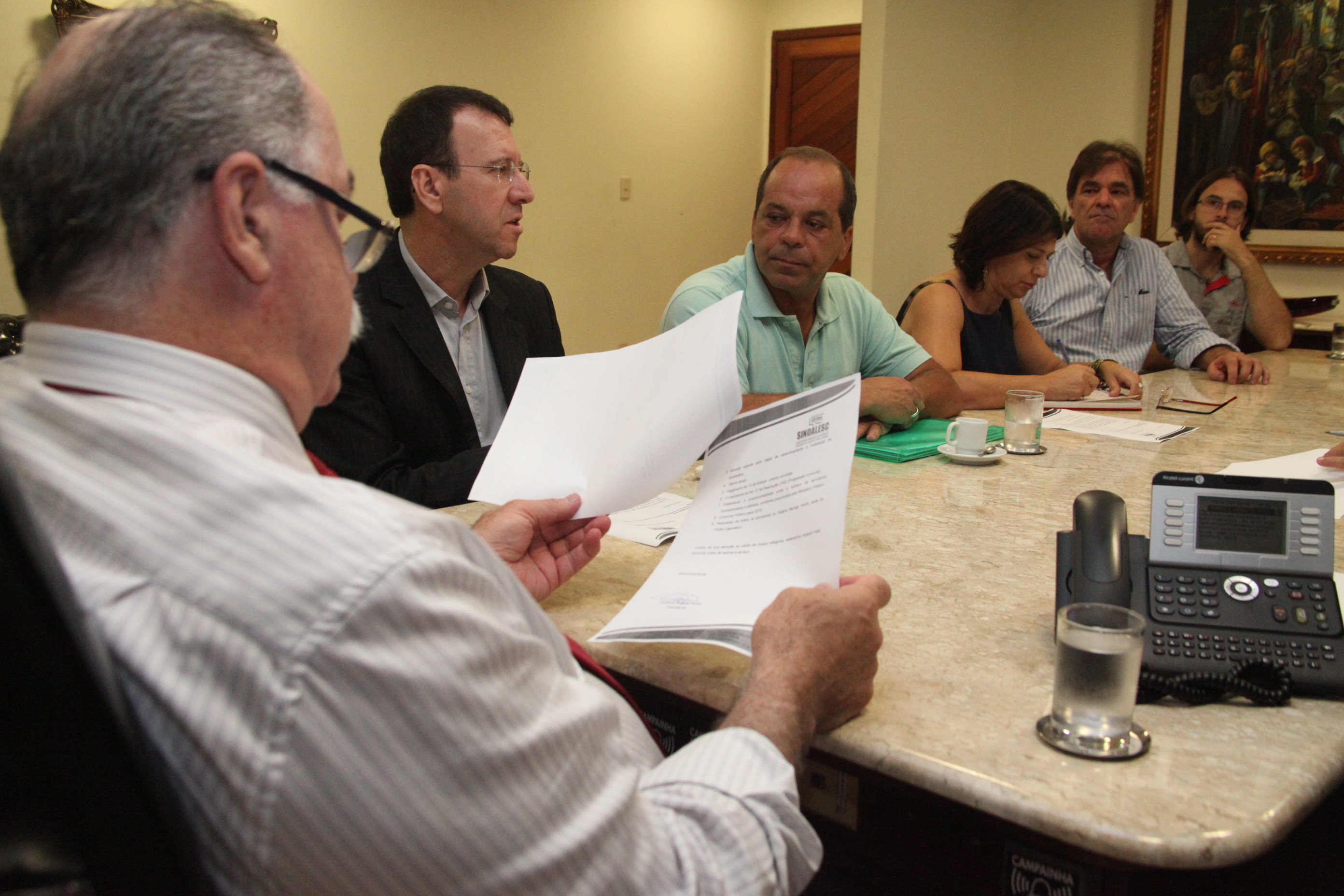 Sindalesc reúne-se com Presidente da Alesc. Foto: Fábio Queiroz / Agência AL