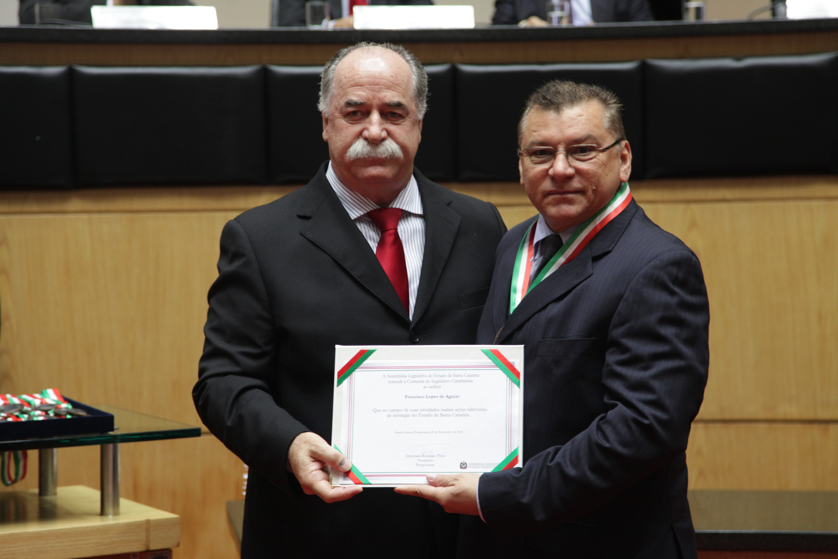 Homenageados Comenda do Legislativo Catarinense