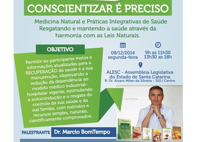 Comissão faz palestra sobre medicina natural moderna nesta segunda (8)