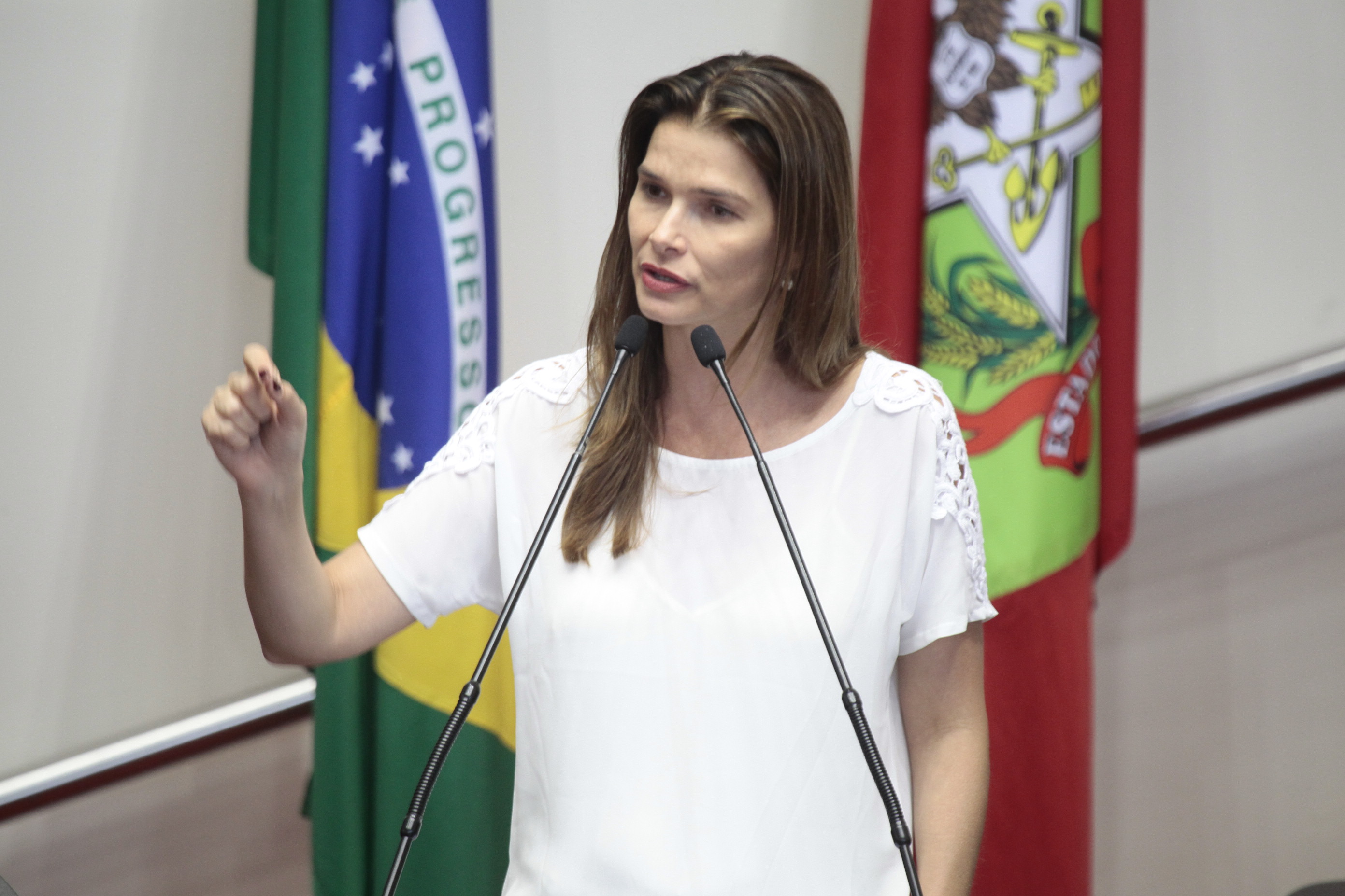 Deputada Angela Albino (PCdoB) - Sessão Ordinária - Plenário Osni Régis. Foto: Miriam Zomer/Agência AL