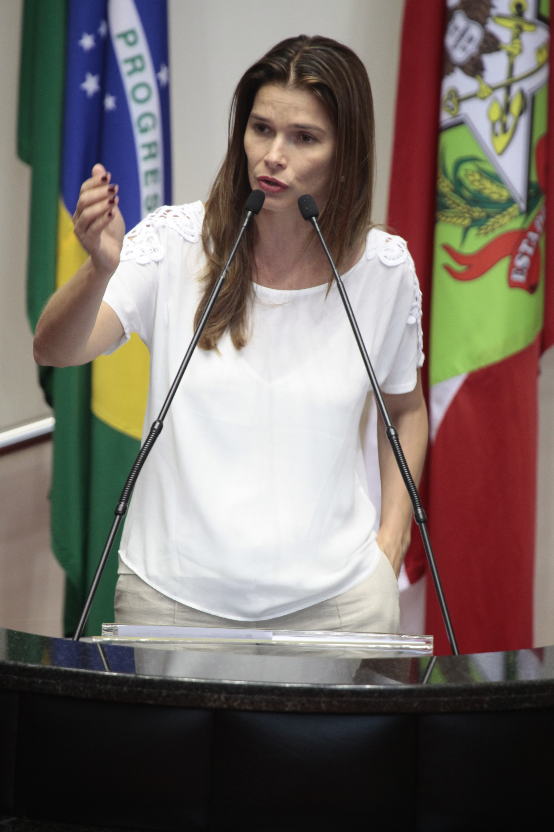 Deputada Angela Albino (PCdoB) - Sessão Ordinária - Plenário Osni Régis. Foto: Miriam Zomer/Agência AL